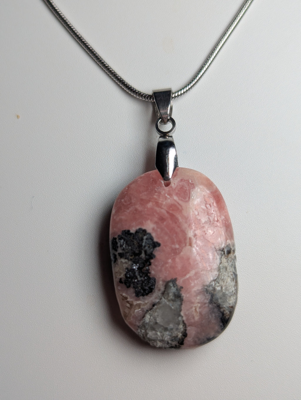 Rhodochrosite crystal handmade necklace