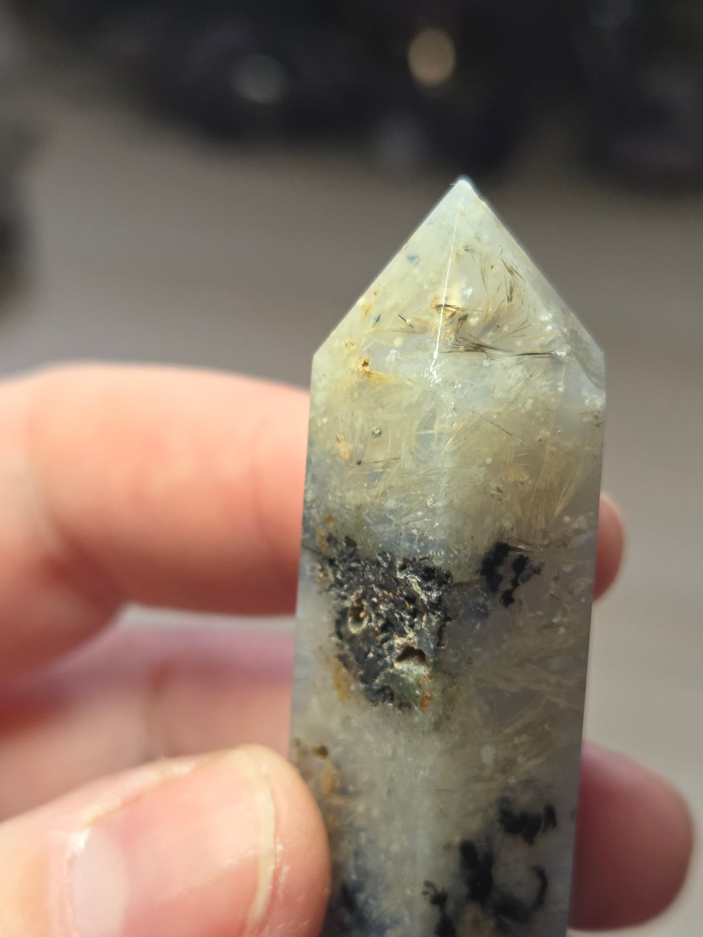 Rutile crystal agate tower