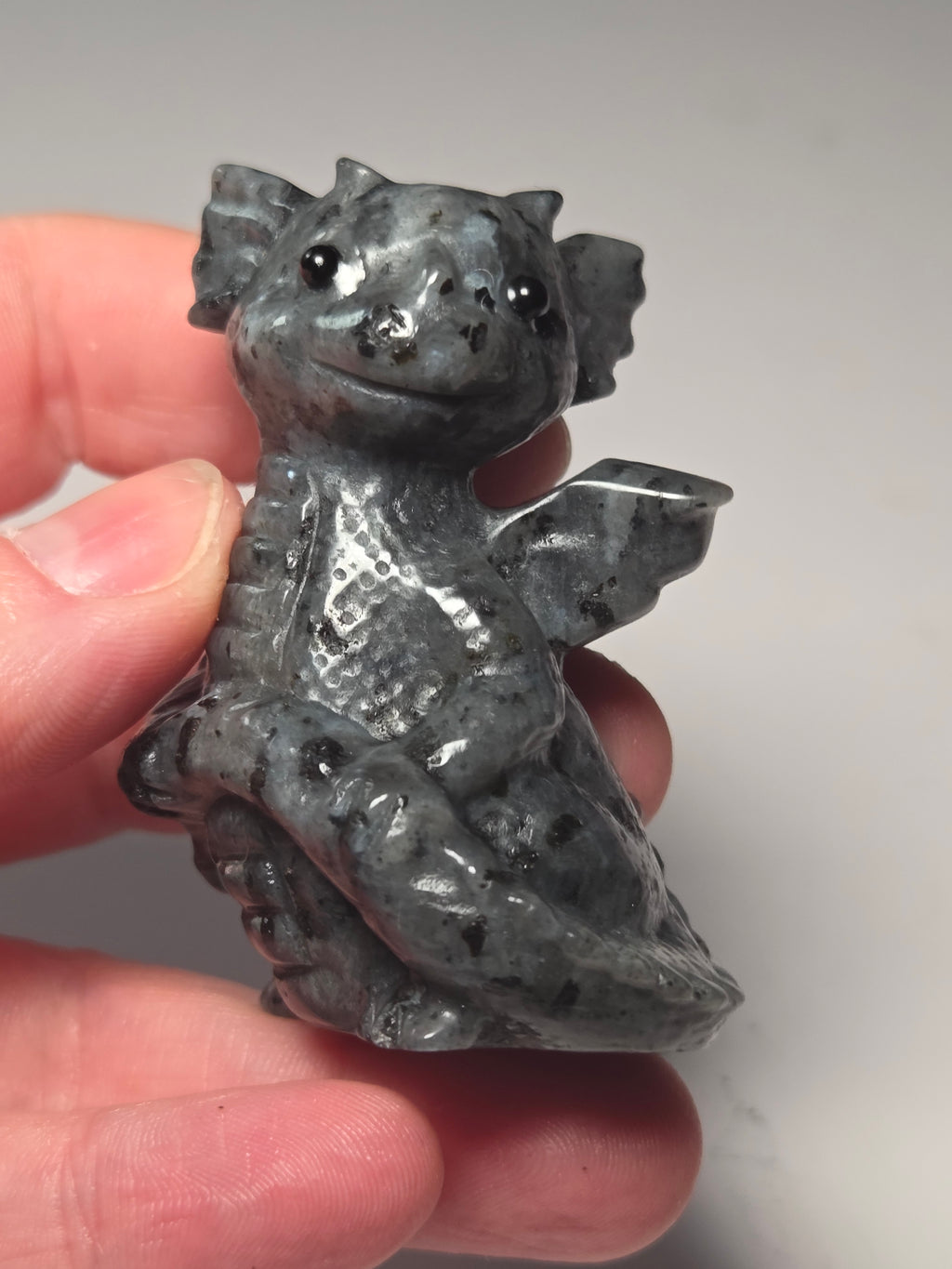 Baby dragon holding tail