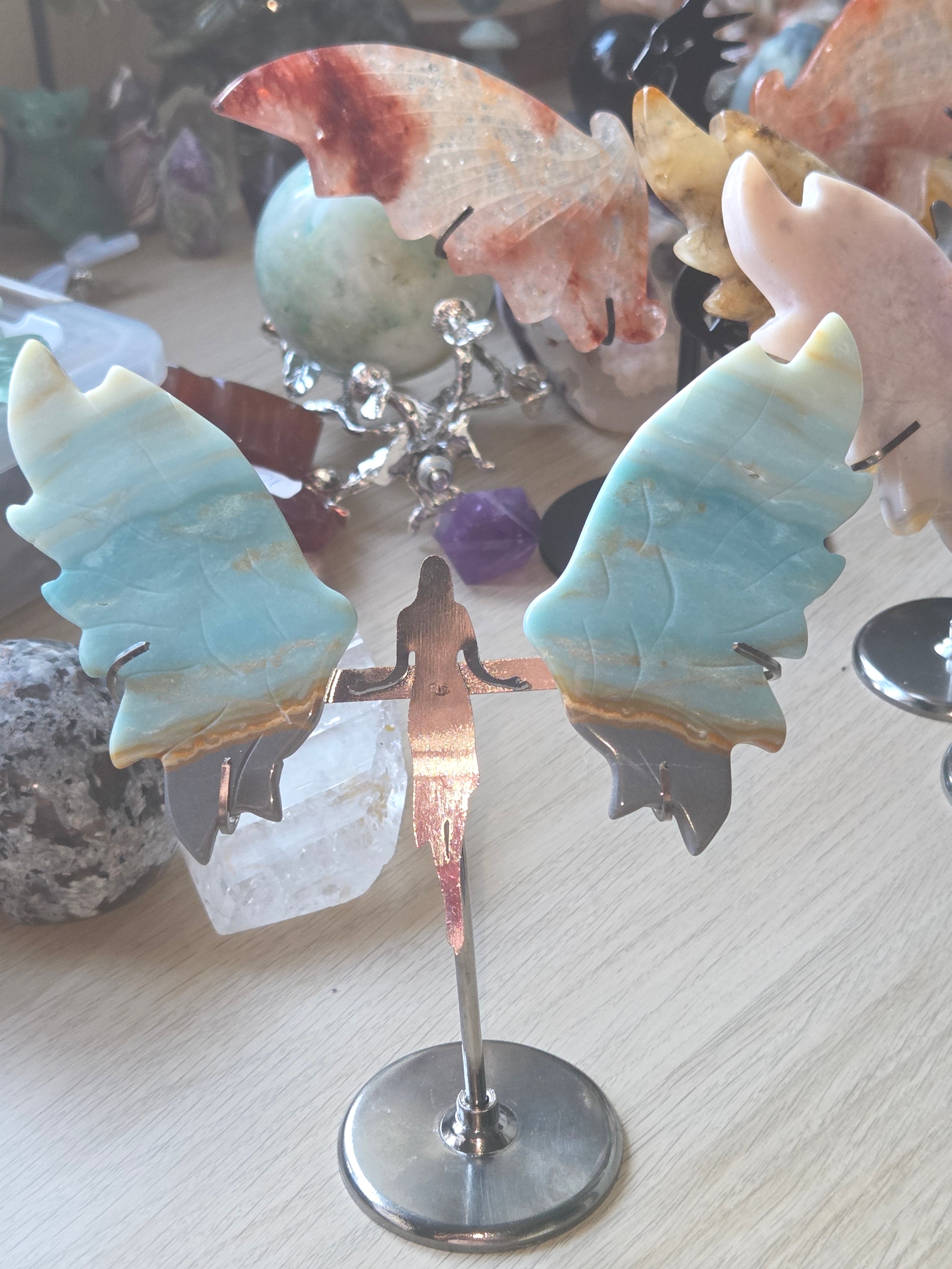 Caribbean calcite crystal Angel wings carving