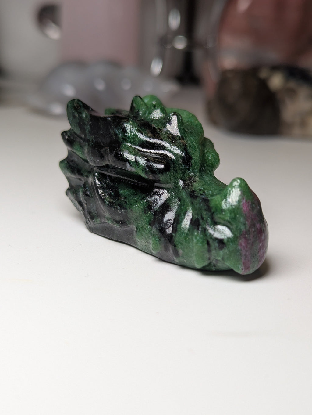 Ruby in zoiltie crystal dragon head