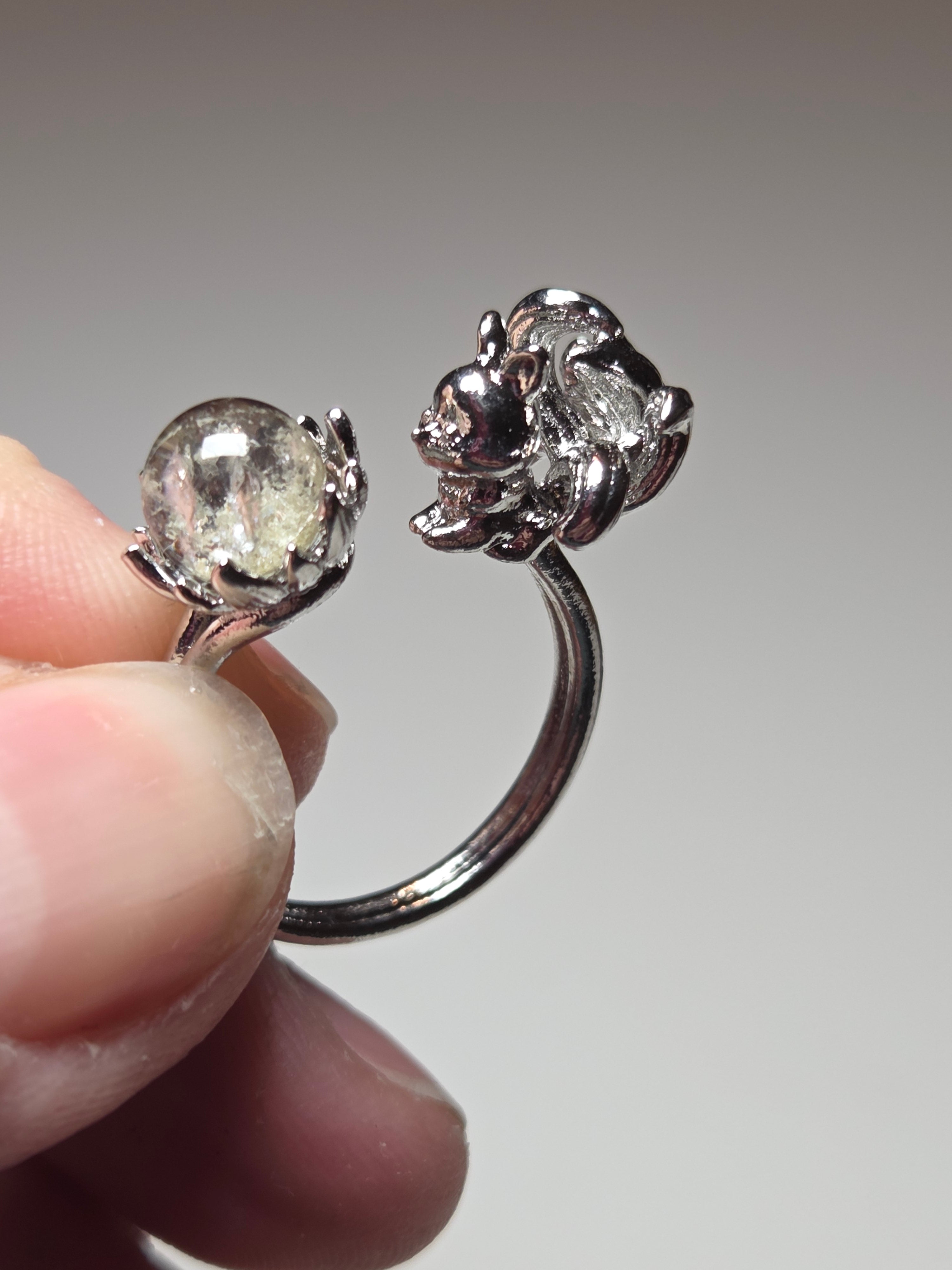 Garden quartz crystal Adjustable ring