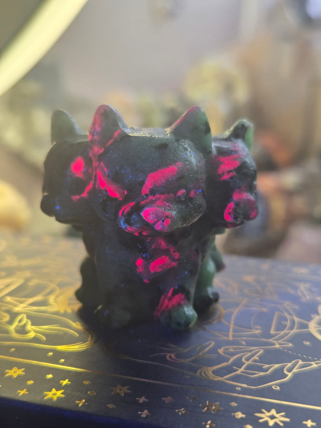 Ruby in zoiltie crystal three headed dog