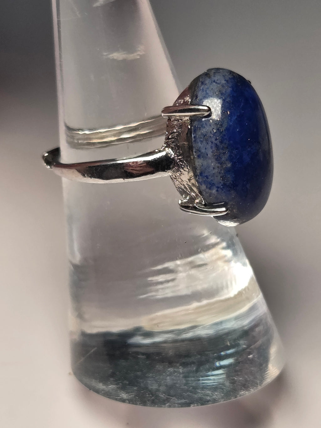 Lapis lazuli crystal adjustable ring