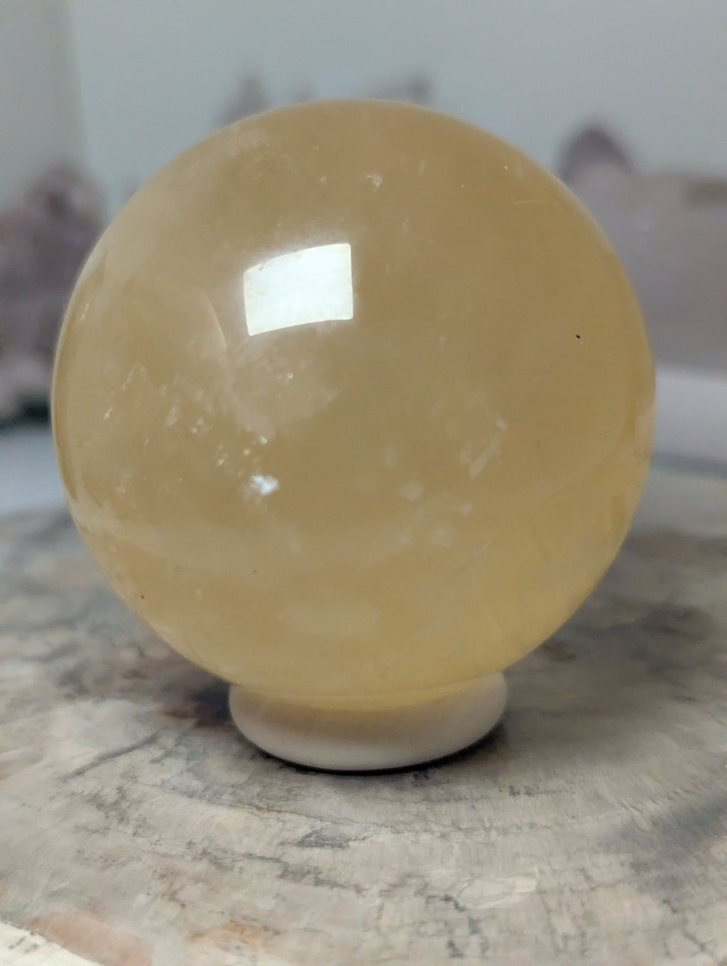 Honey Comb calcite crystal sphere