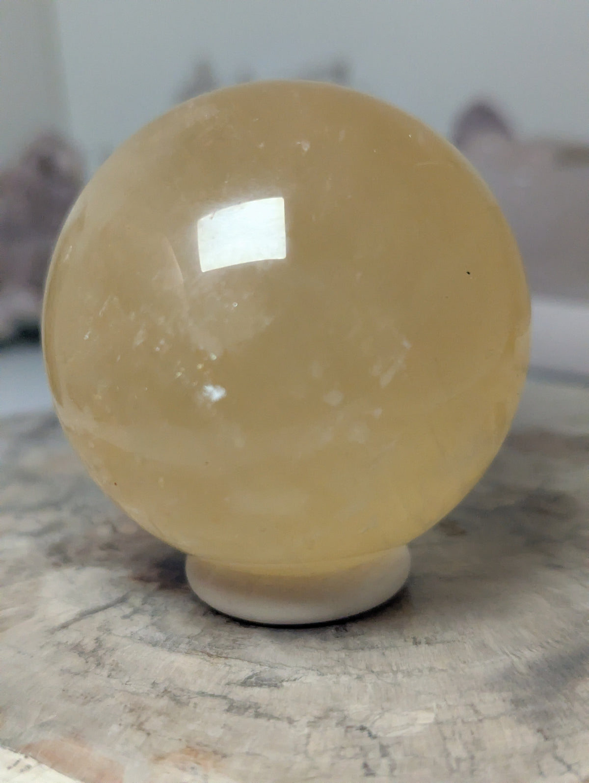Honey Comb calcite crystal sphere