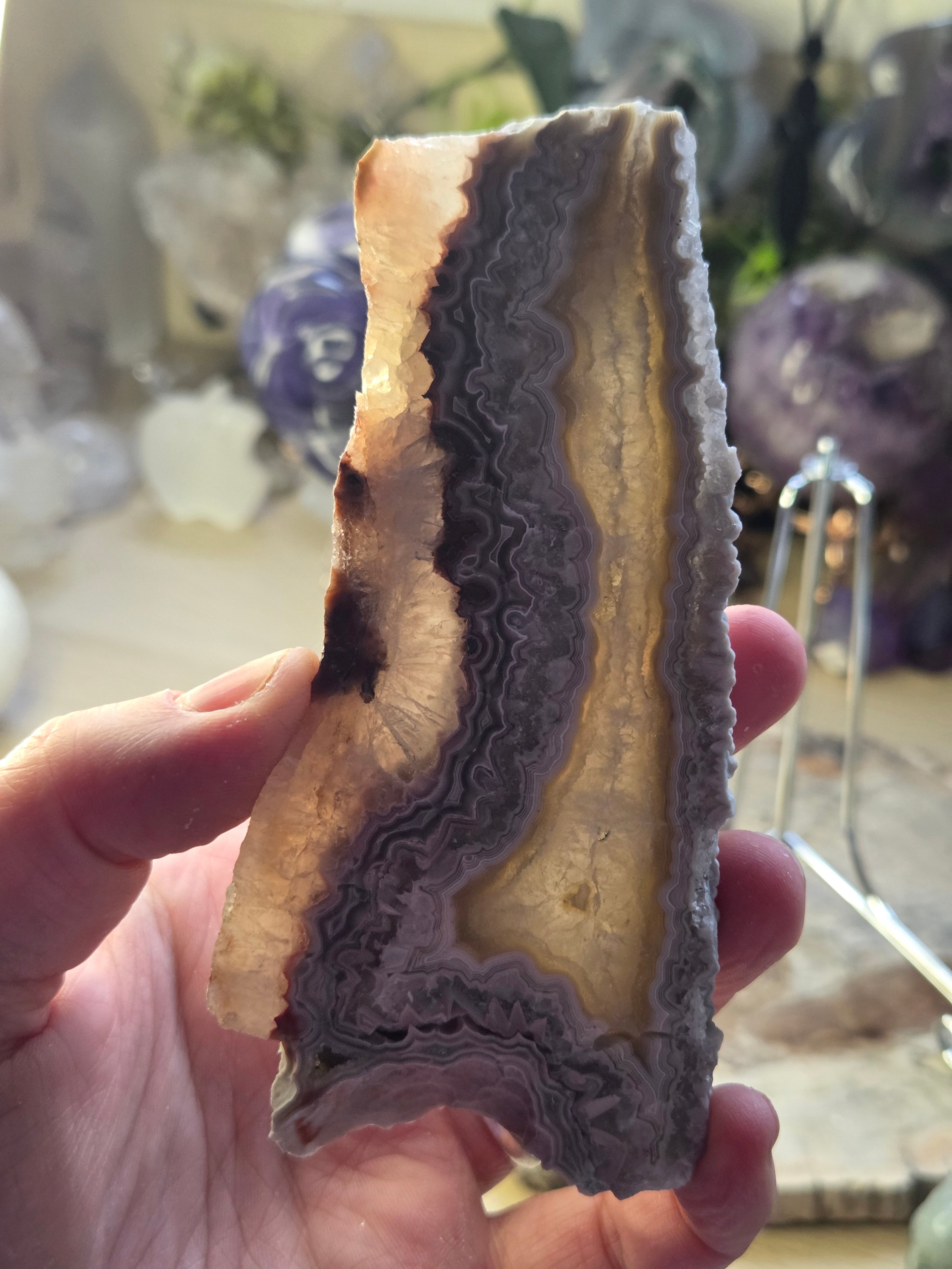 Crazy lace agate crystal slice