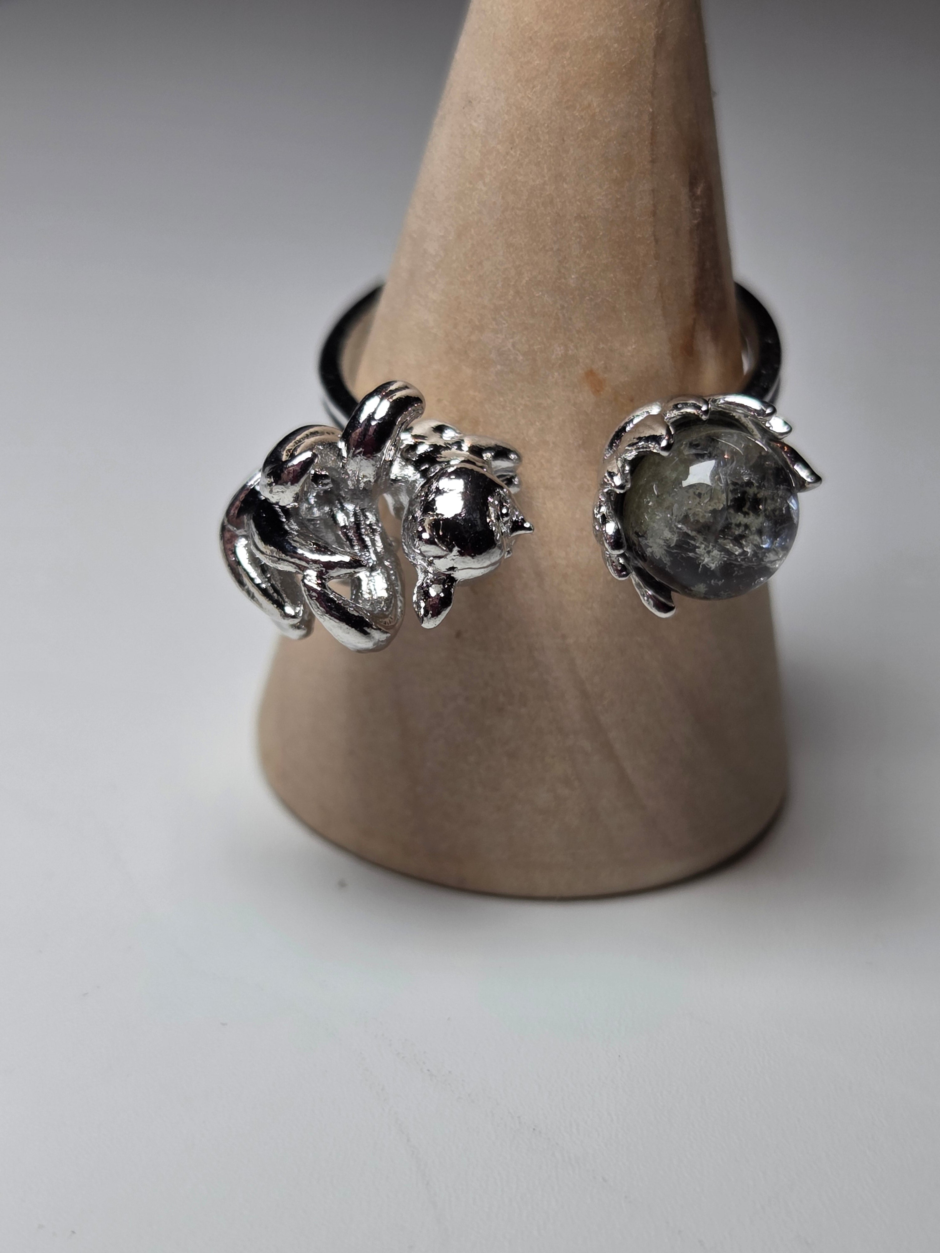 Garden quartz crystal Adjustable ring