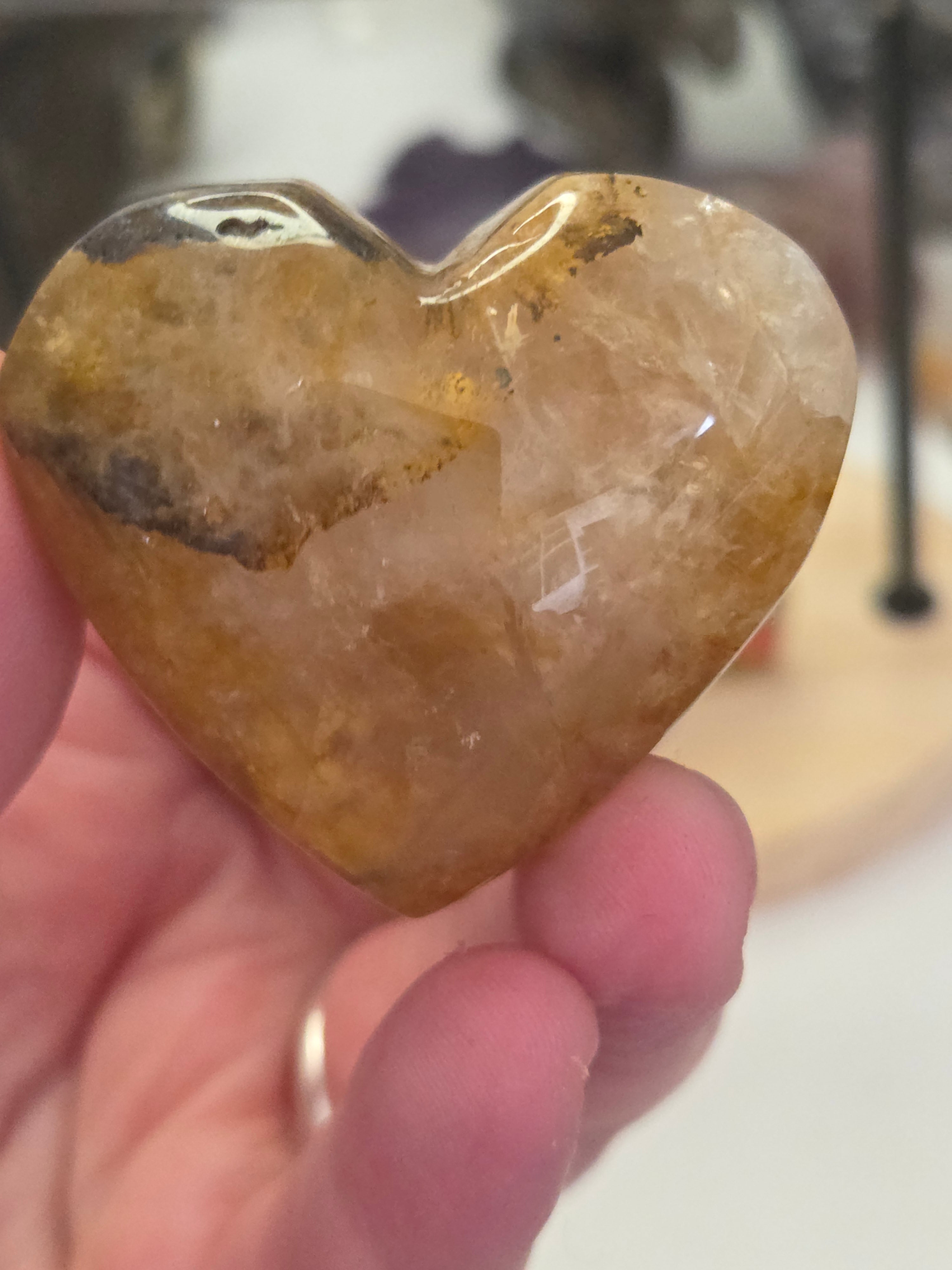 Golden healer crystal heart