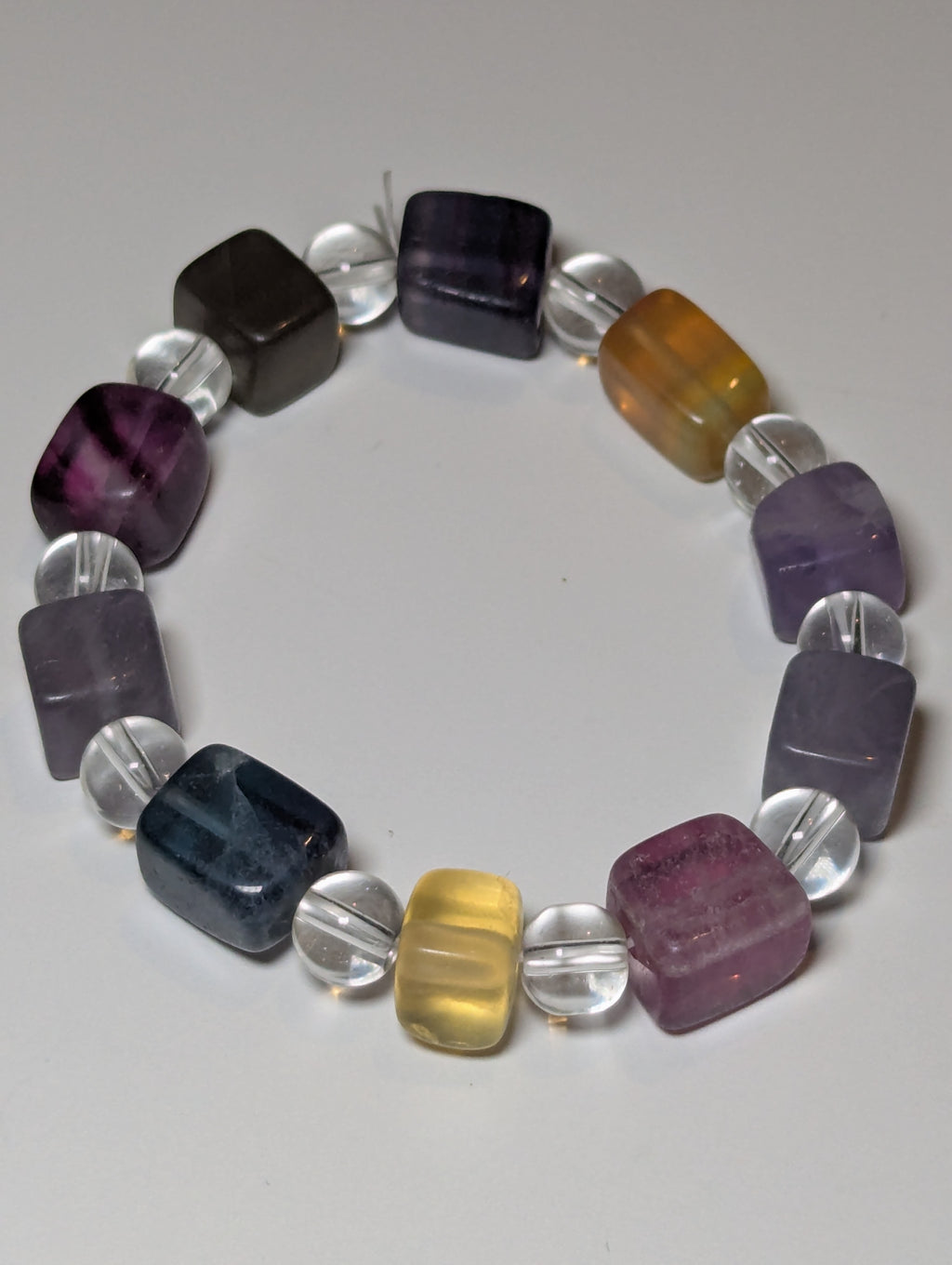 Flourite crystal cube bracelet