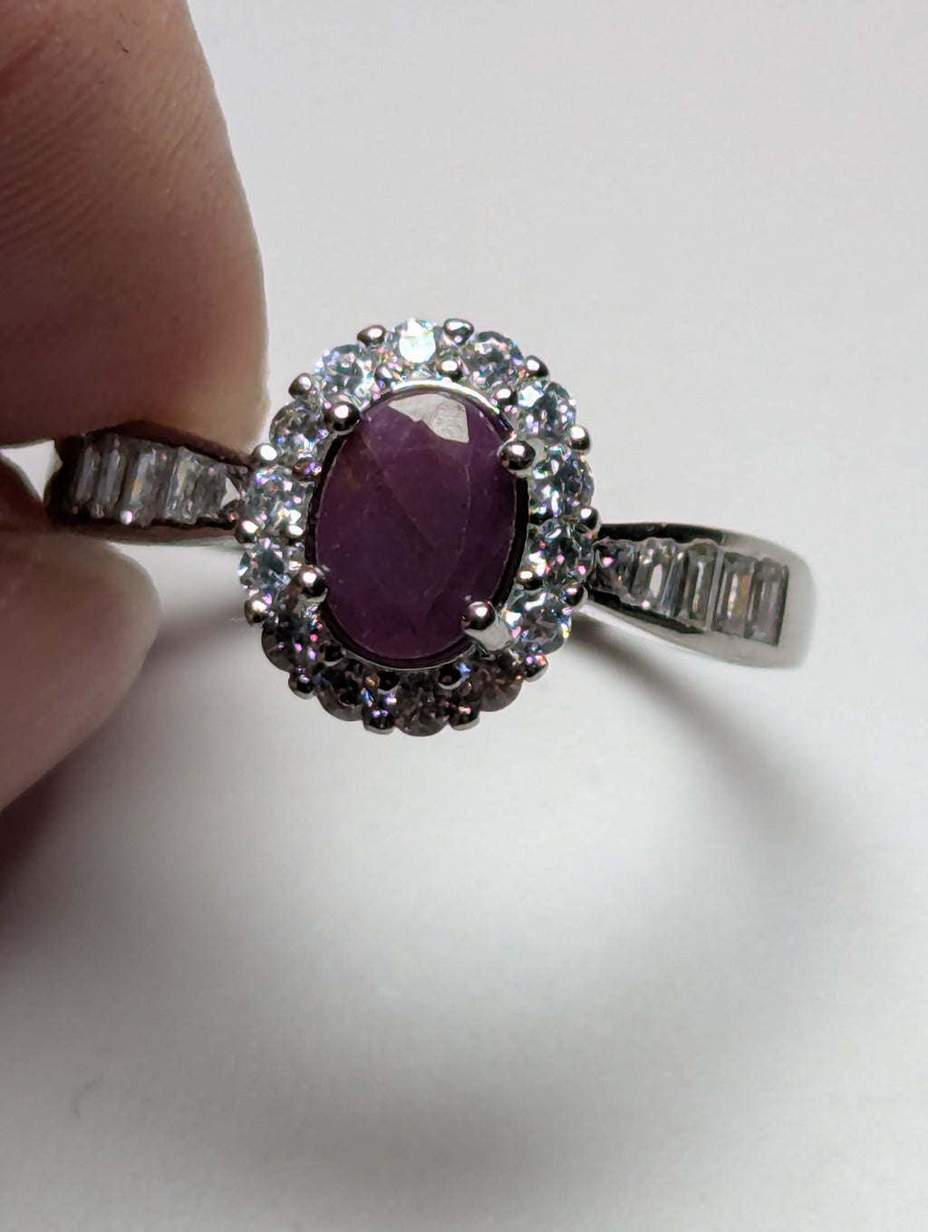 Natural Ruby Adjustable ring stainless steel