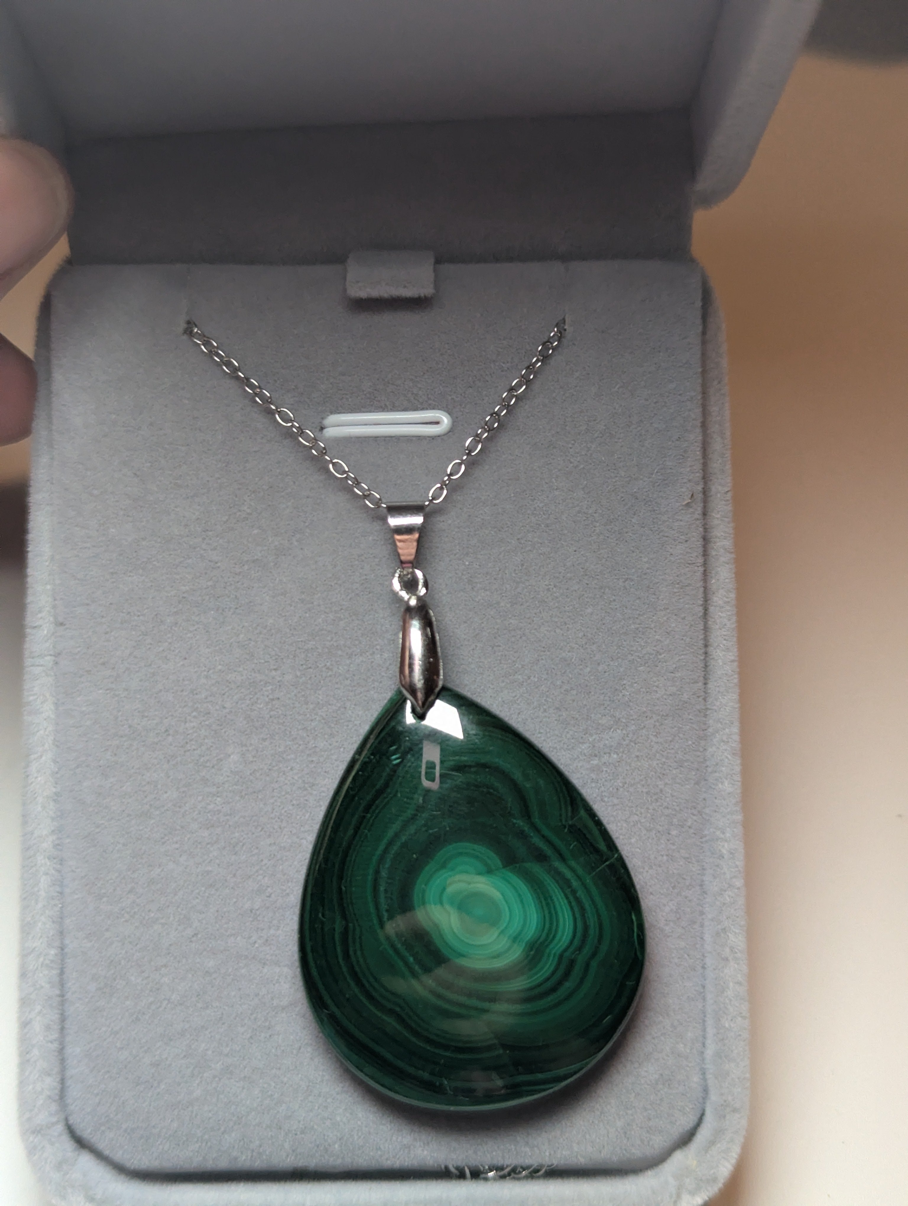 Malicite crystal teardrop handmade necklace