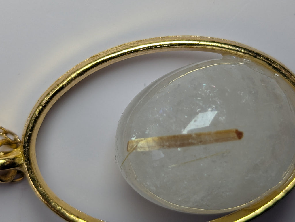 High quality crystal golden rutile crystal necklace