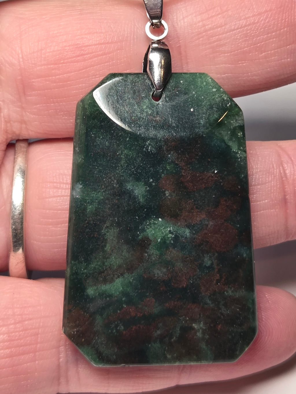 Stunning moss Agate crystal handmade necklace