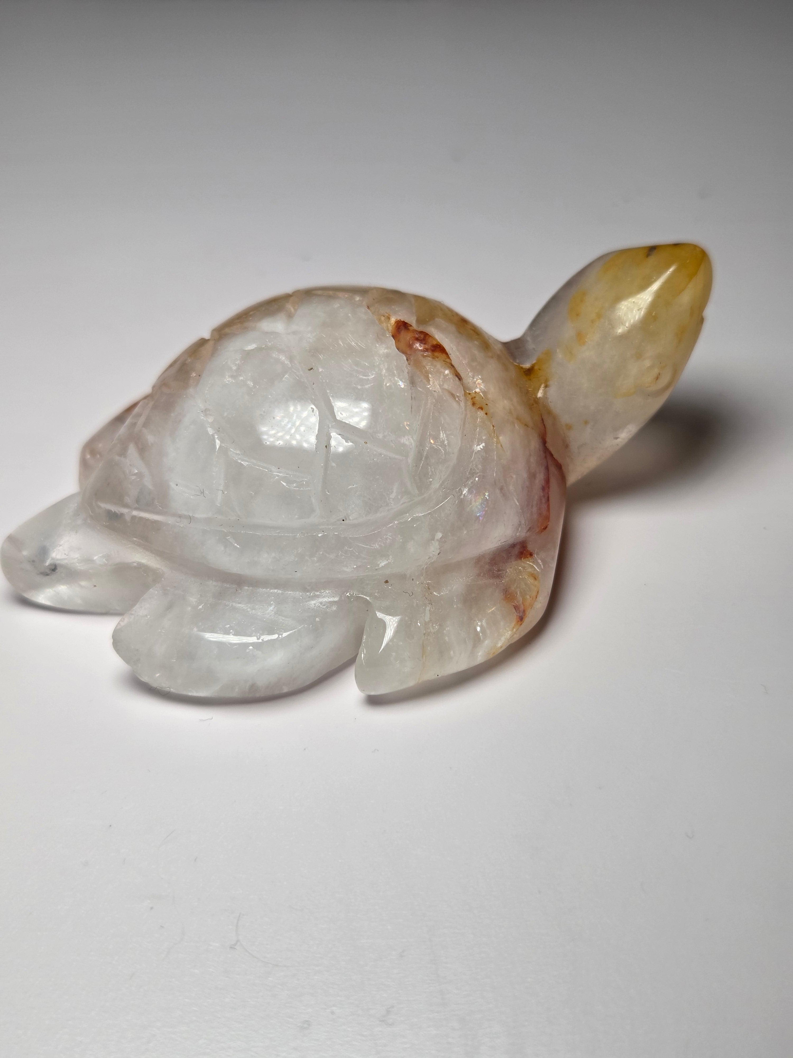 Golden healer crystal turtle carving