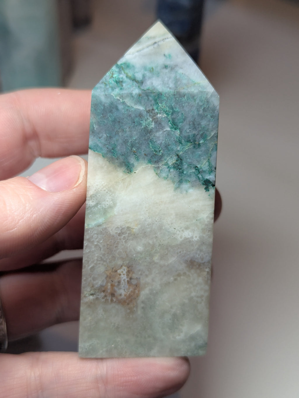 Green Turquoise crystal tower