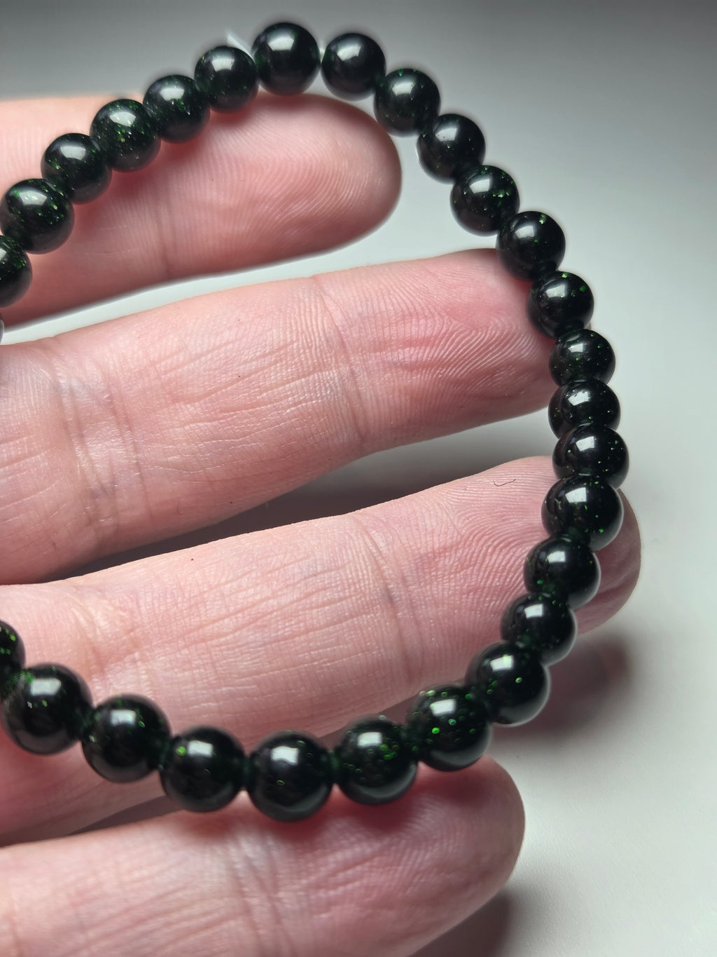 Green sandstone crystal bracelet