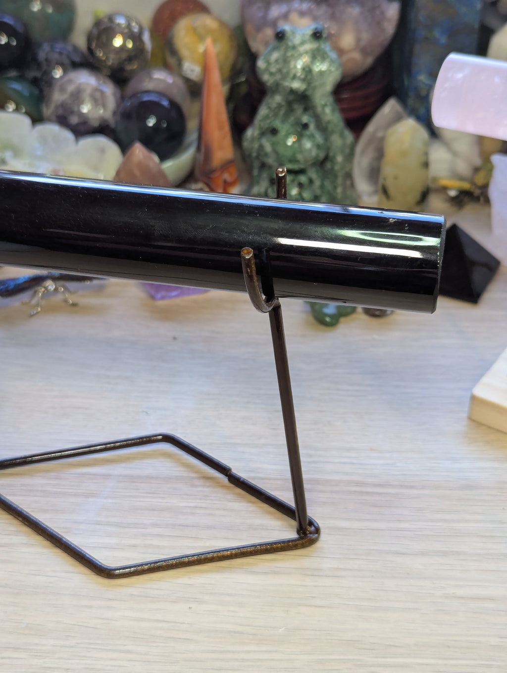Obsidian crystal bracelet stand