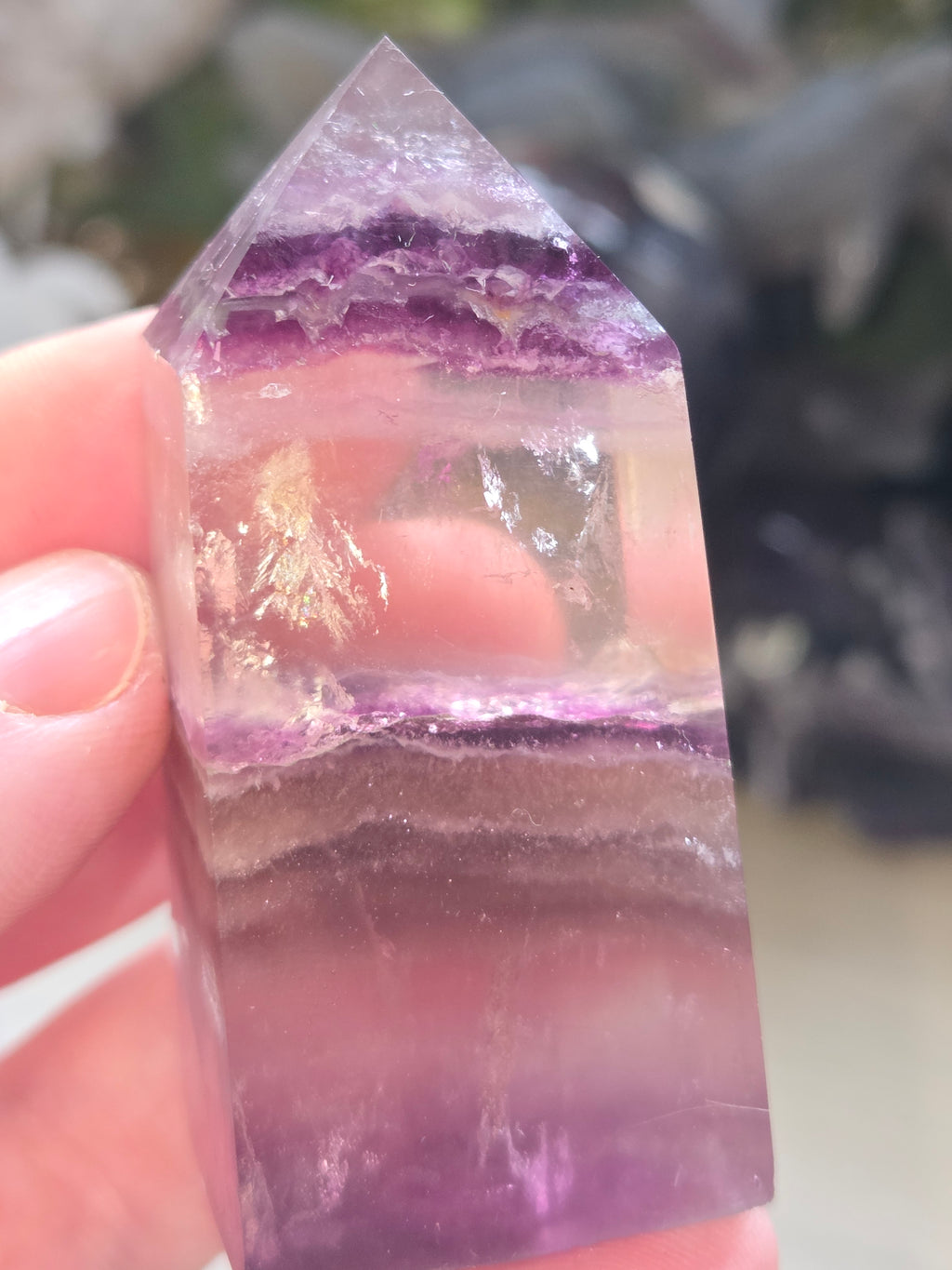 Grade AA flourite tower carving