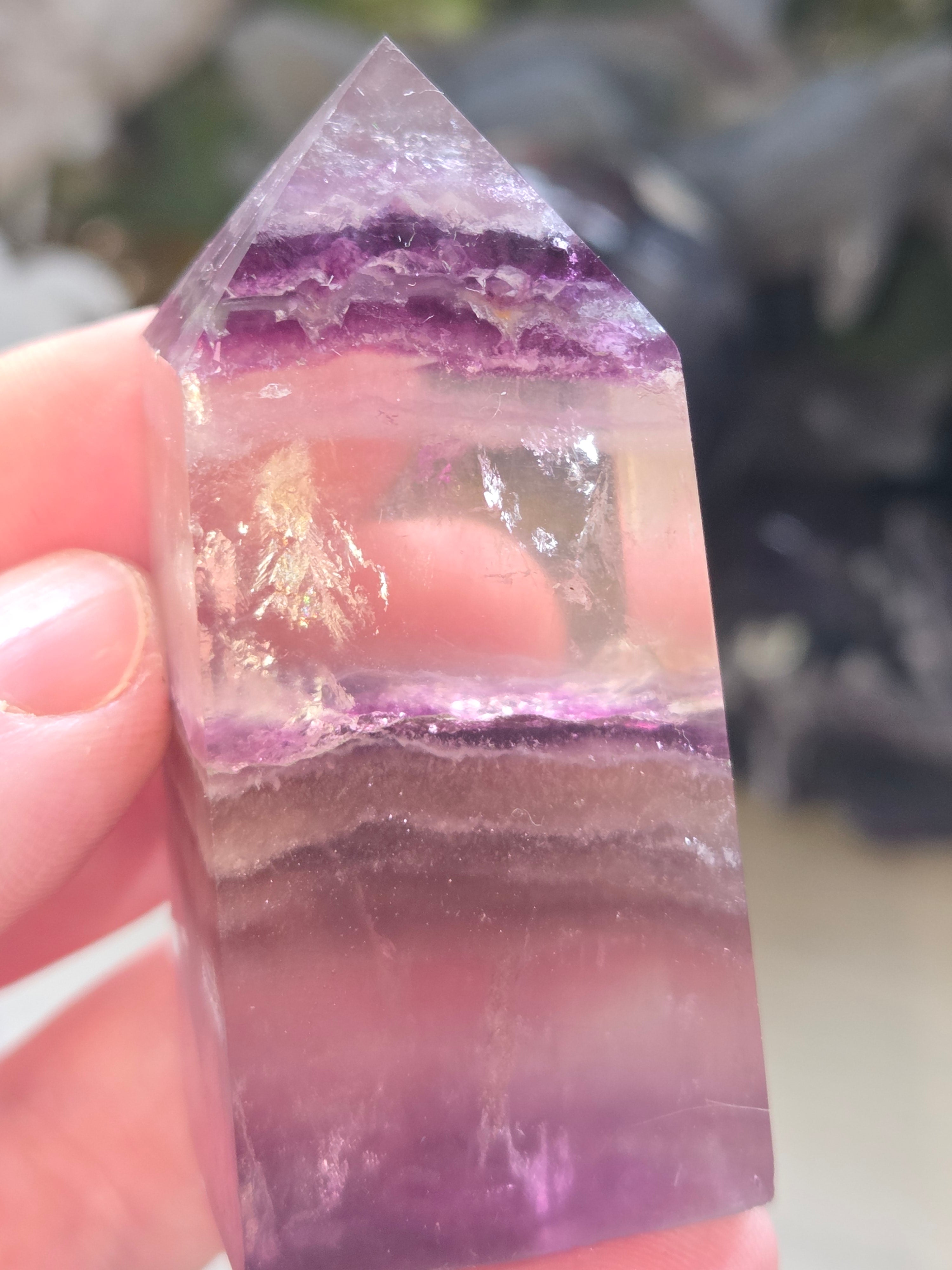 Grade AA flourite tower carving