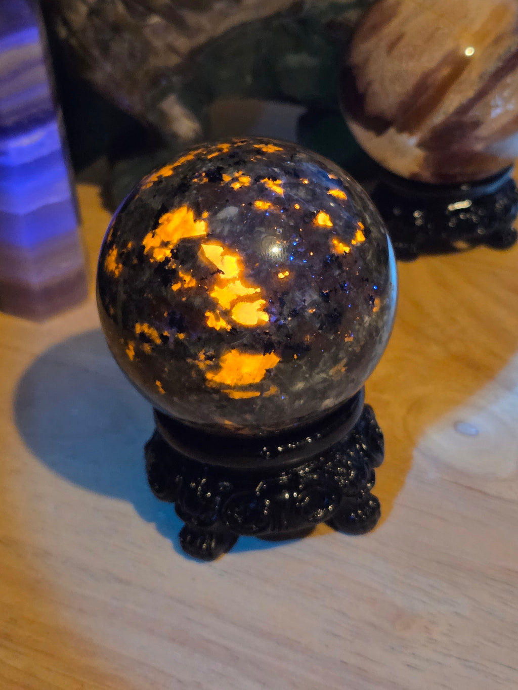 Yooperlite crystal sphere carving- sphere may vary as several available