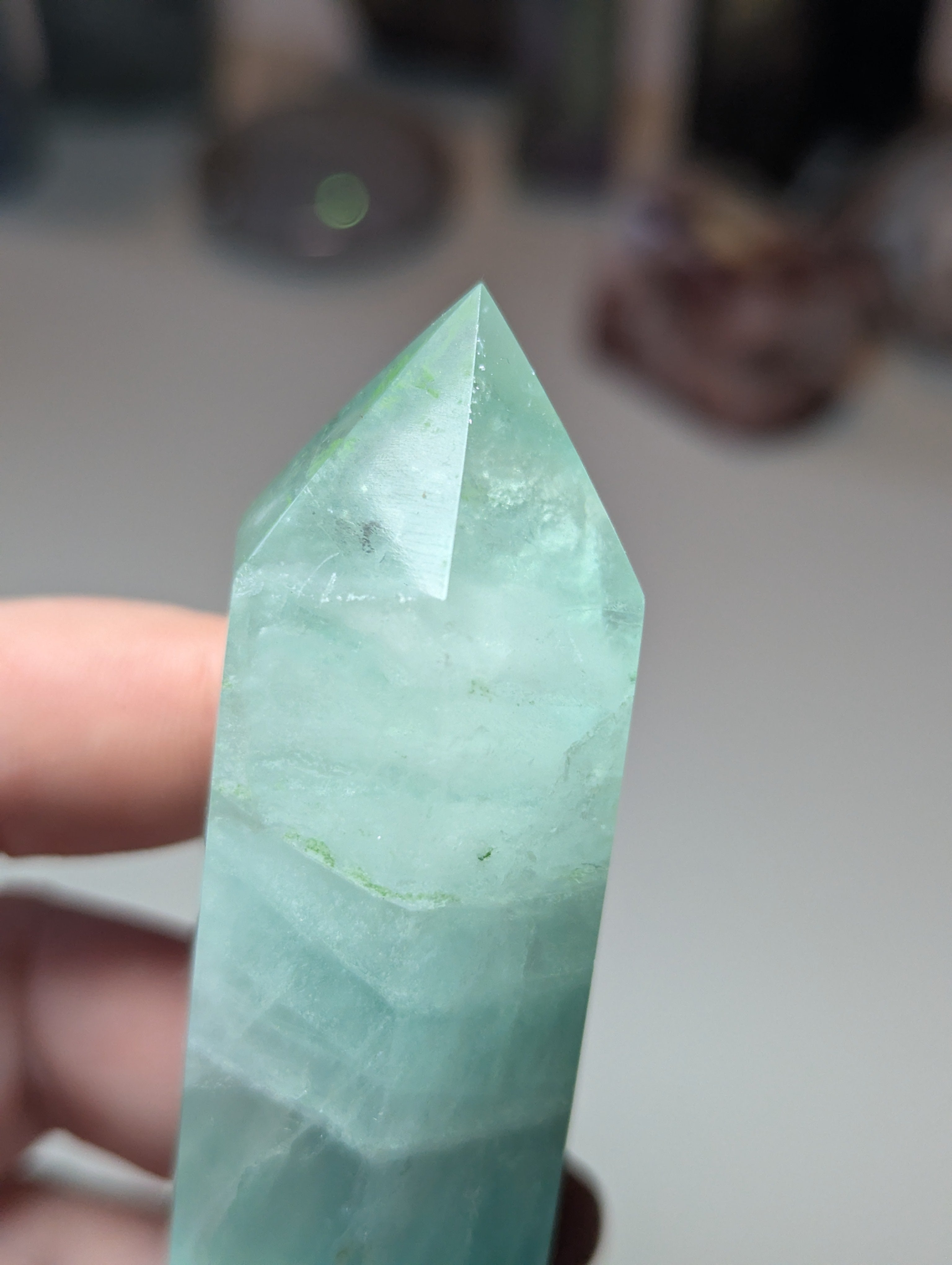 Green flouite crystal tower