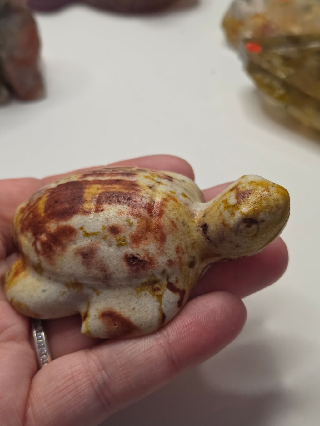 Jade crystal turtle carving