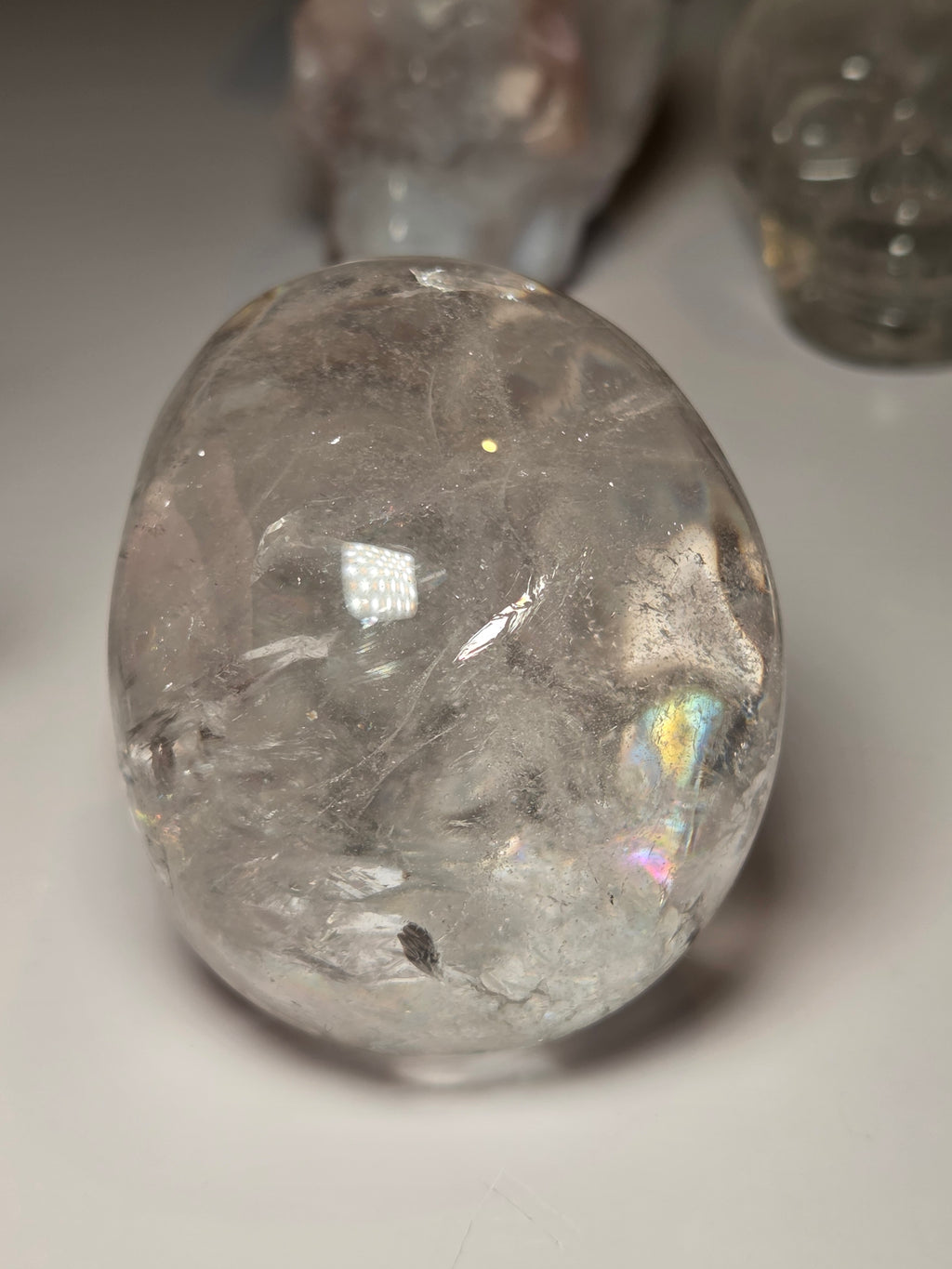 Stunning Clear Quartz crystal Skull carving