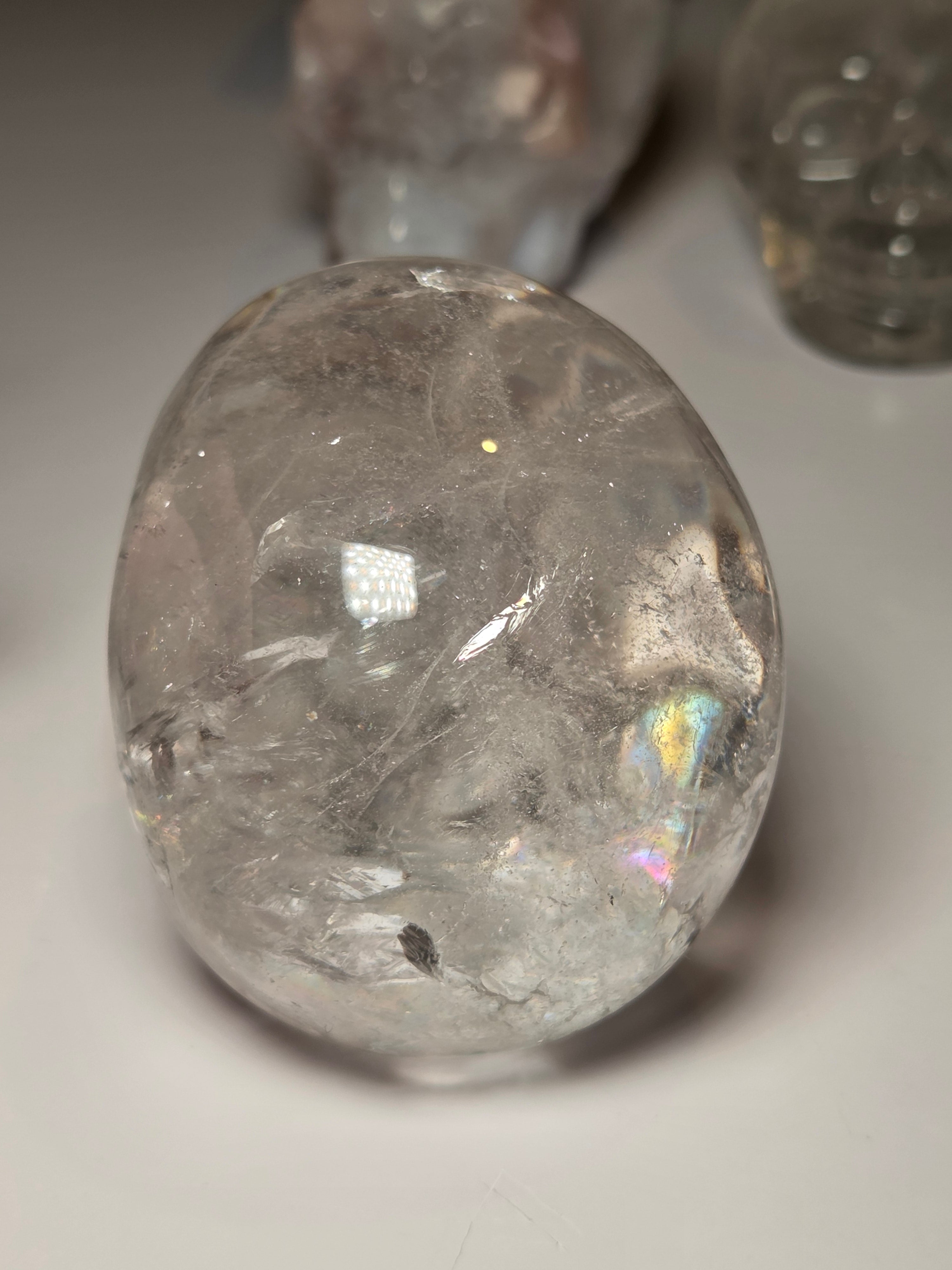 Stunning Clear Quartz crystal Skull carving