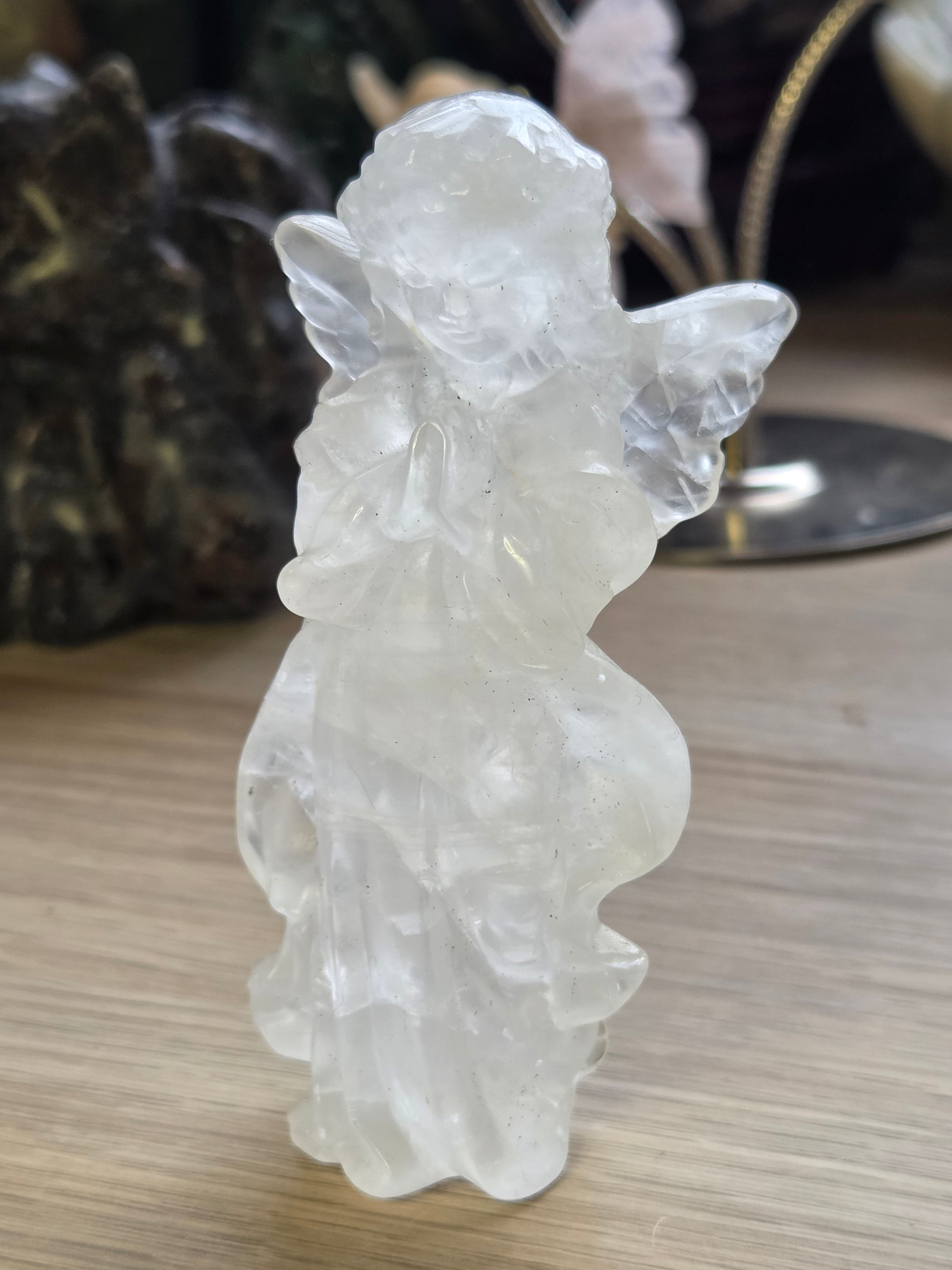 Clear quartz crystal Angel  10cm