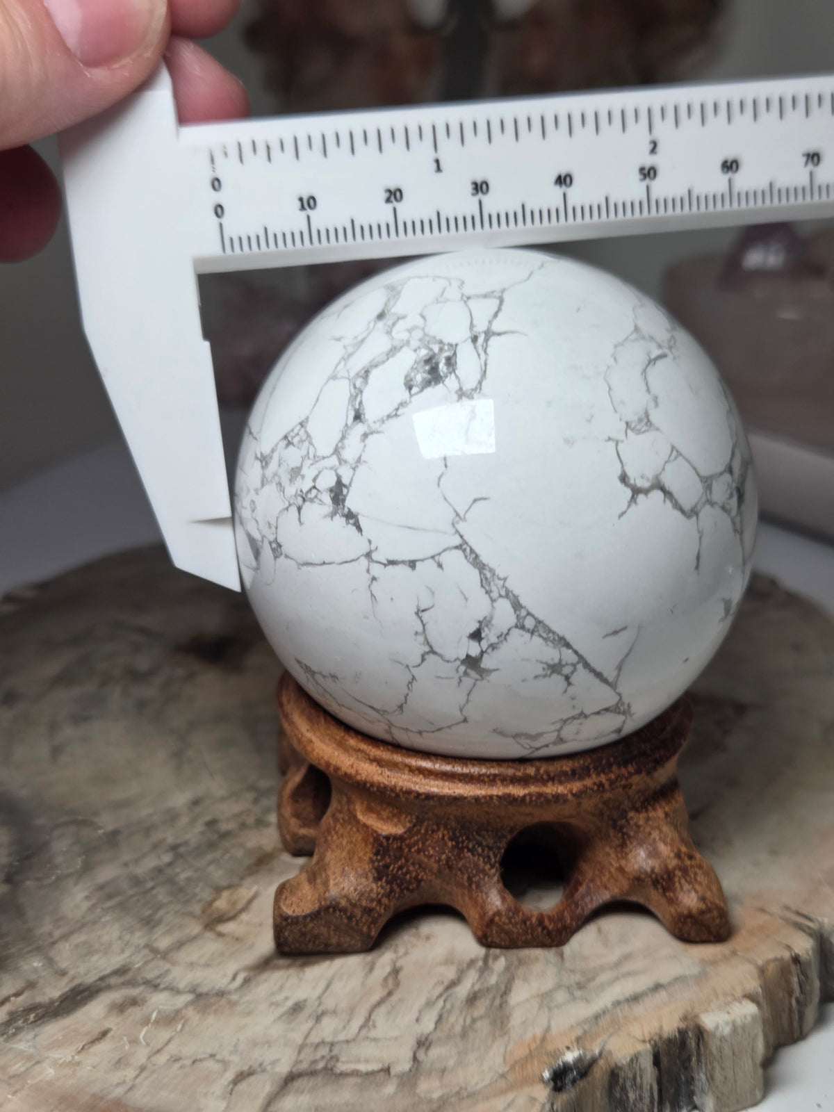 Howlite crystal sphere 6.5cm