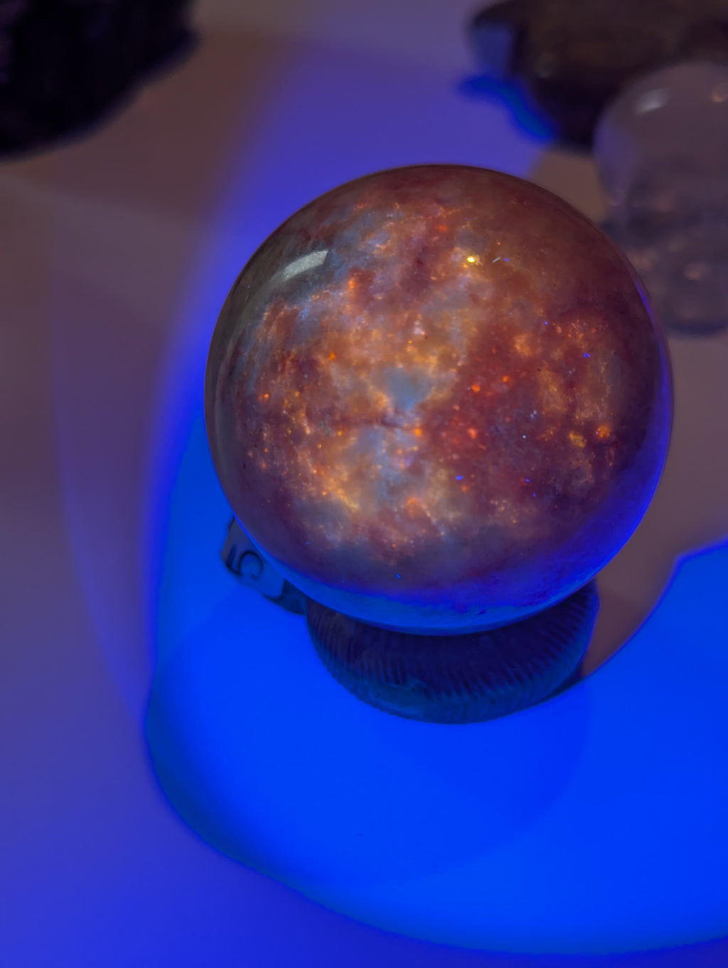 Pink Zoiltie crystal sphere