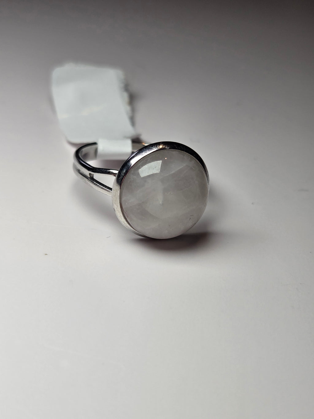 Handmade clear quartz crystal adjustable ring - Alloy