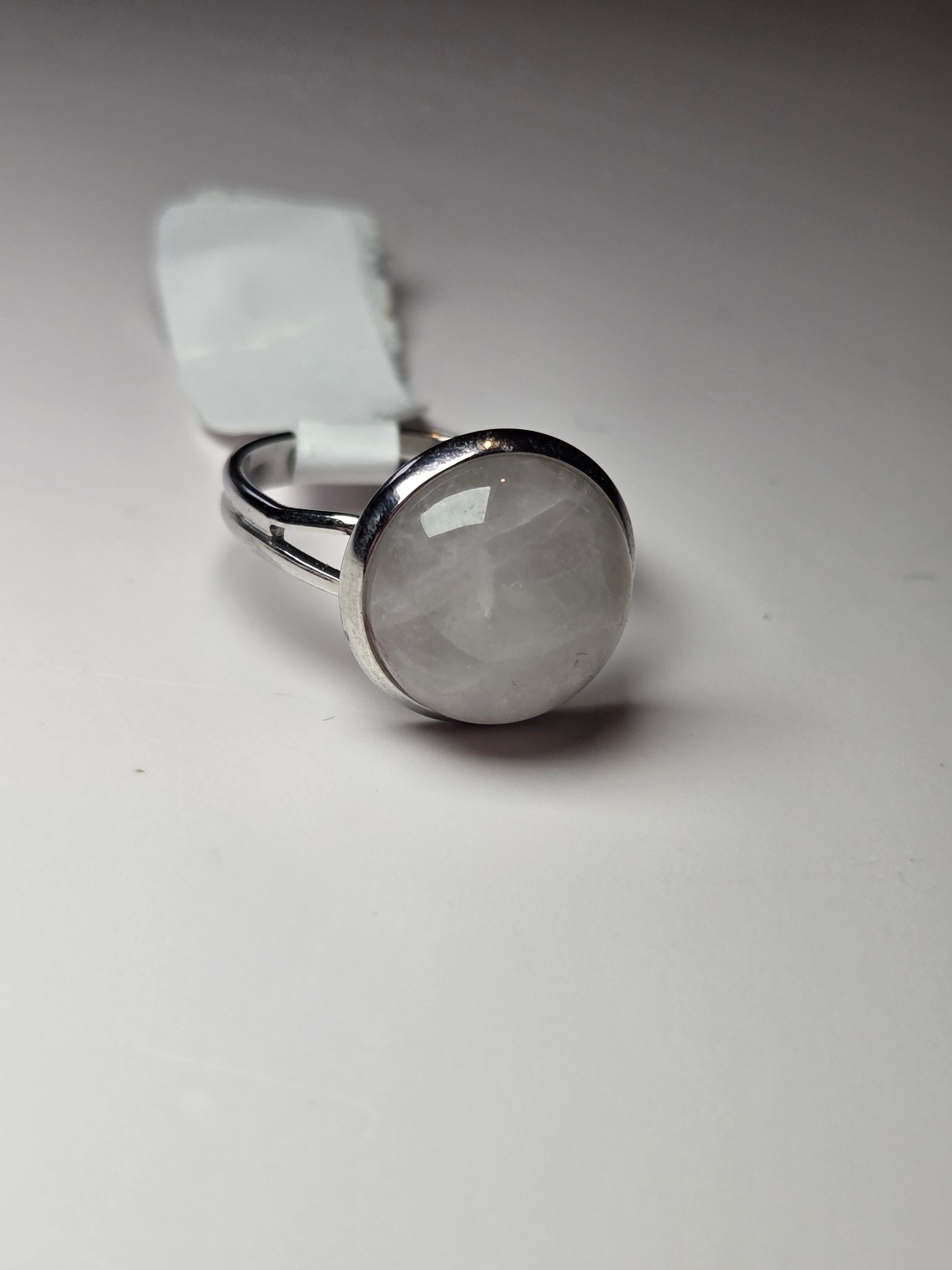 Handmade clear quartz crystal adjustable ring - Alloy