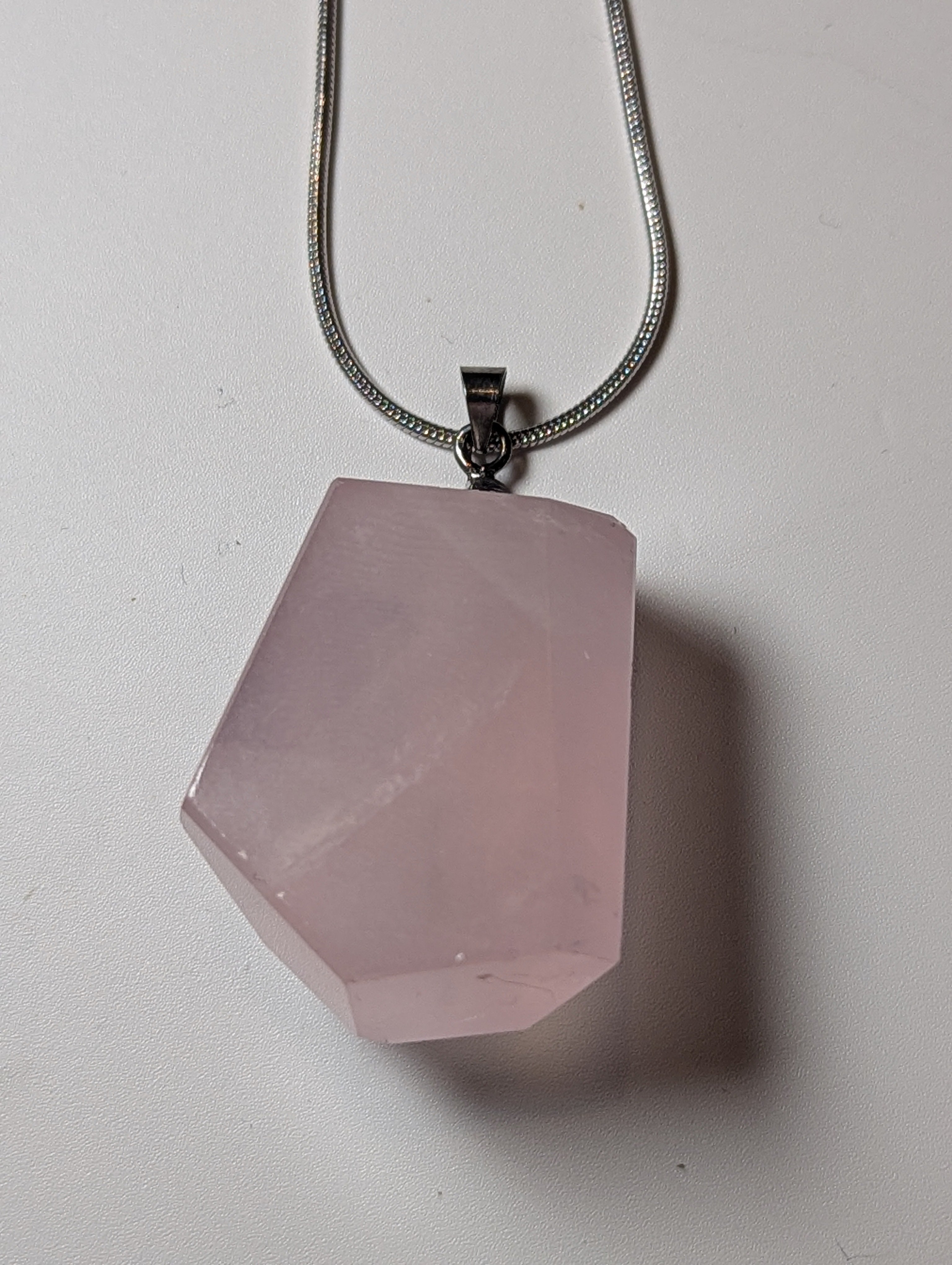 Rose quartz crystal handmade necklace