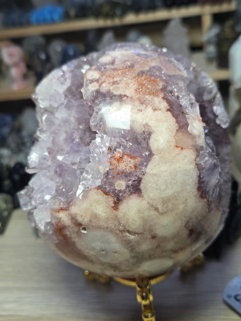 Pink amethyst crystal  sphere 10cm Grade AAAA  was £1250