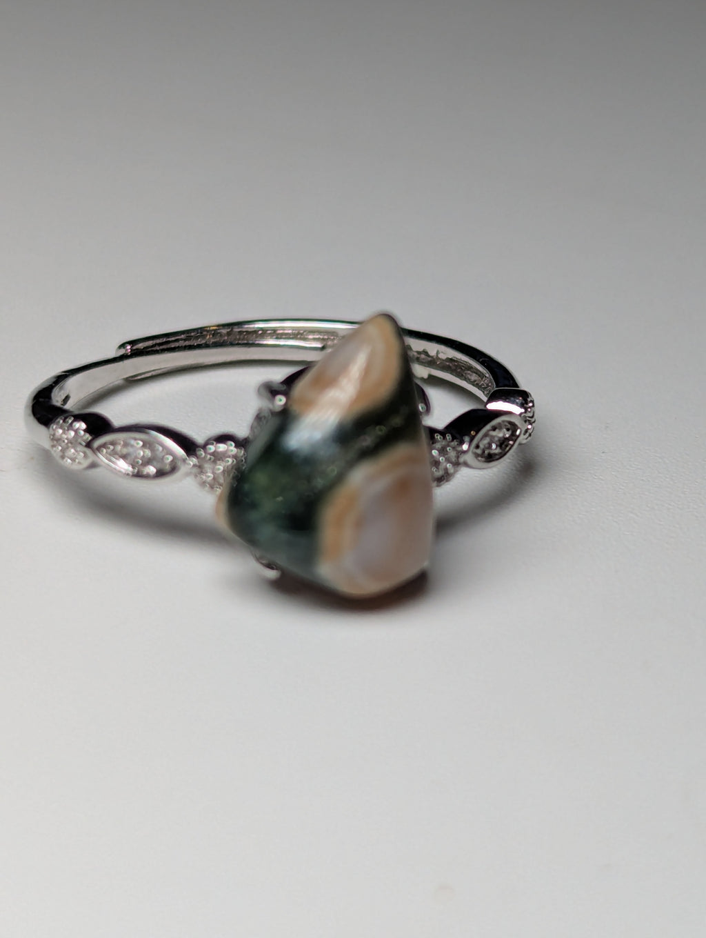 Ocean Jasper crystal Adjustable ring