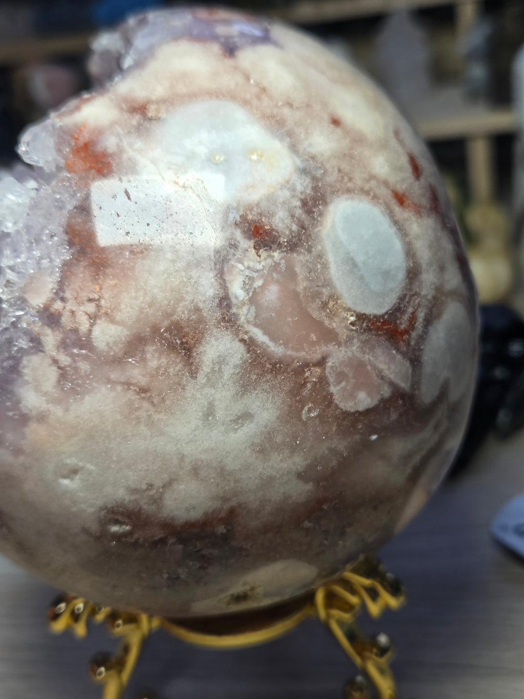Pink amethyst crystal  sphere 10cm Grade AAAA  was £1250