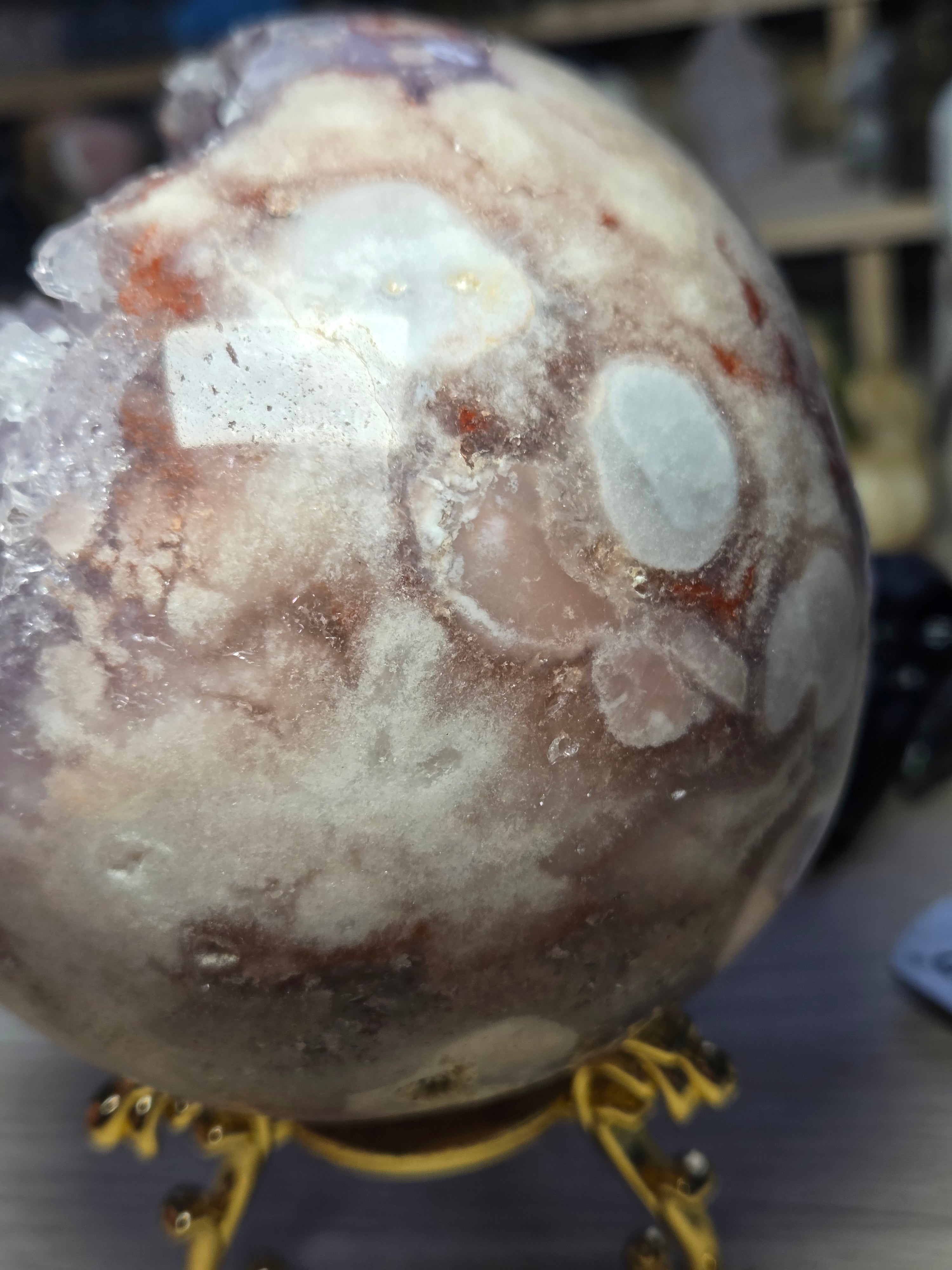 Pink amethyst crystal  sphere 10cm Grade AAAA  was £1250