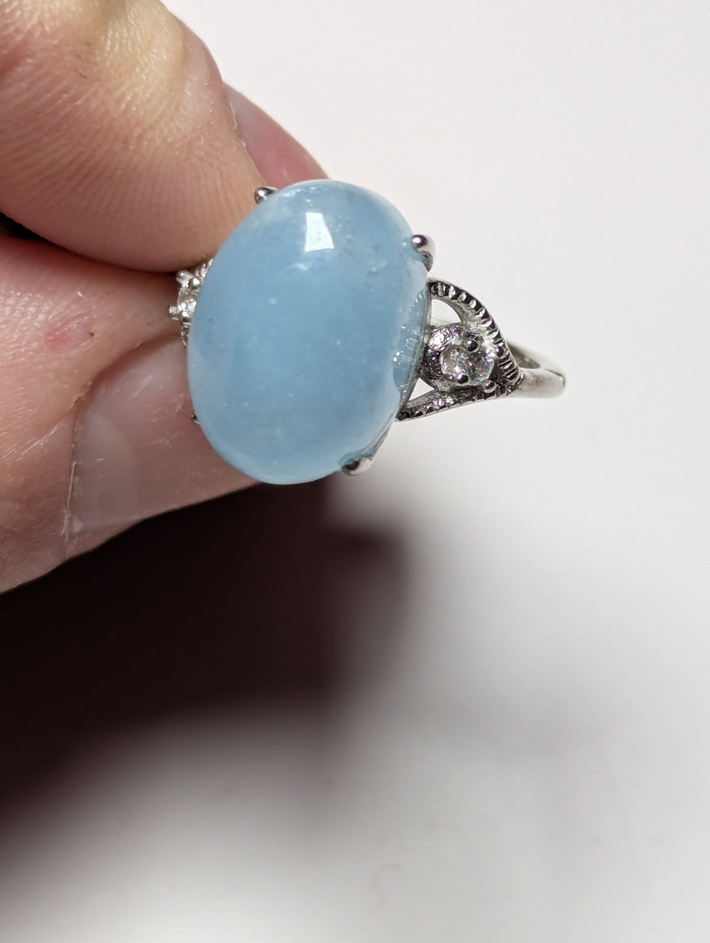 Aquamarine Adjustable s295 ring