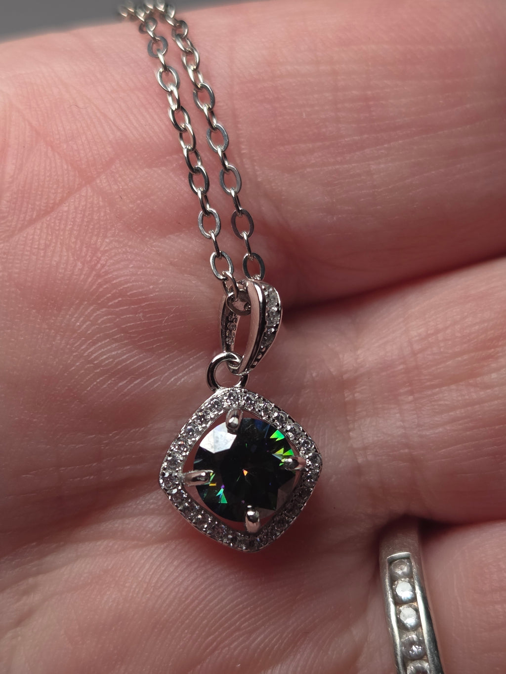 One Carrot Moissonite Diamond necklace with certificate