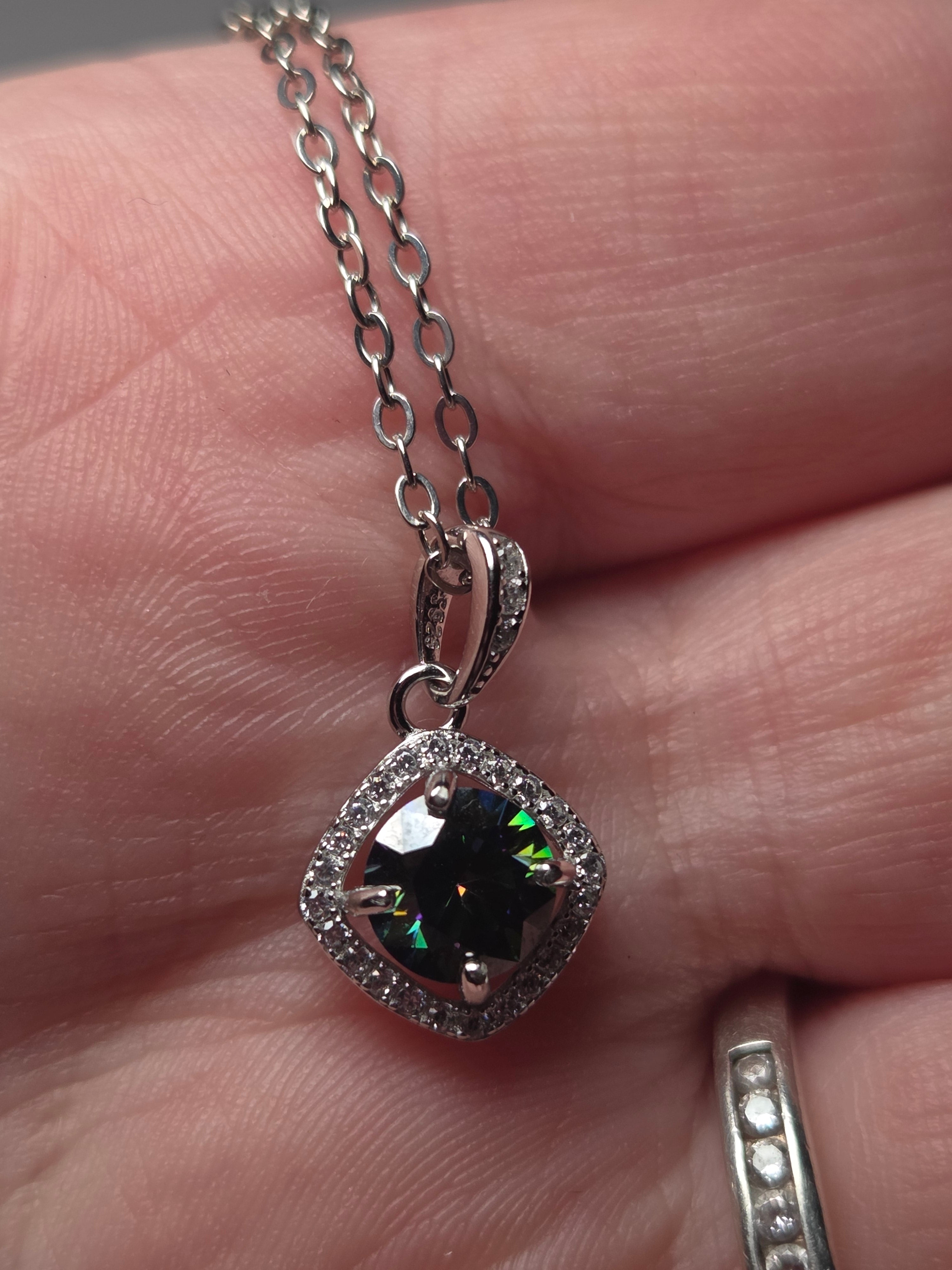 One Carrot Moissonite Diamond necklace with certificate