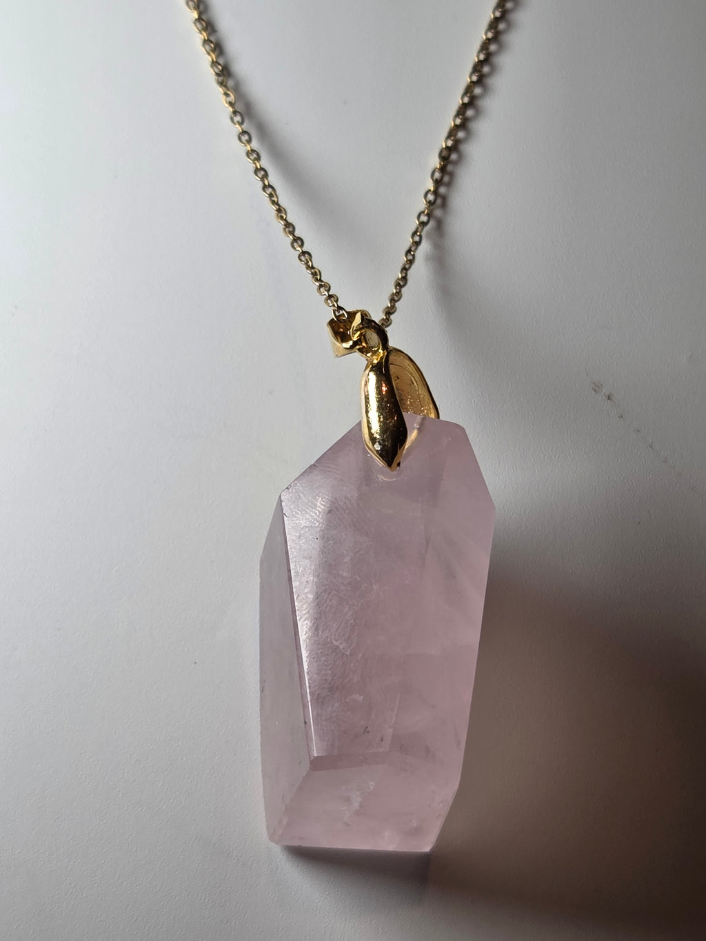 Rose quartz crystal handmade necklace