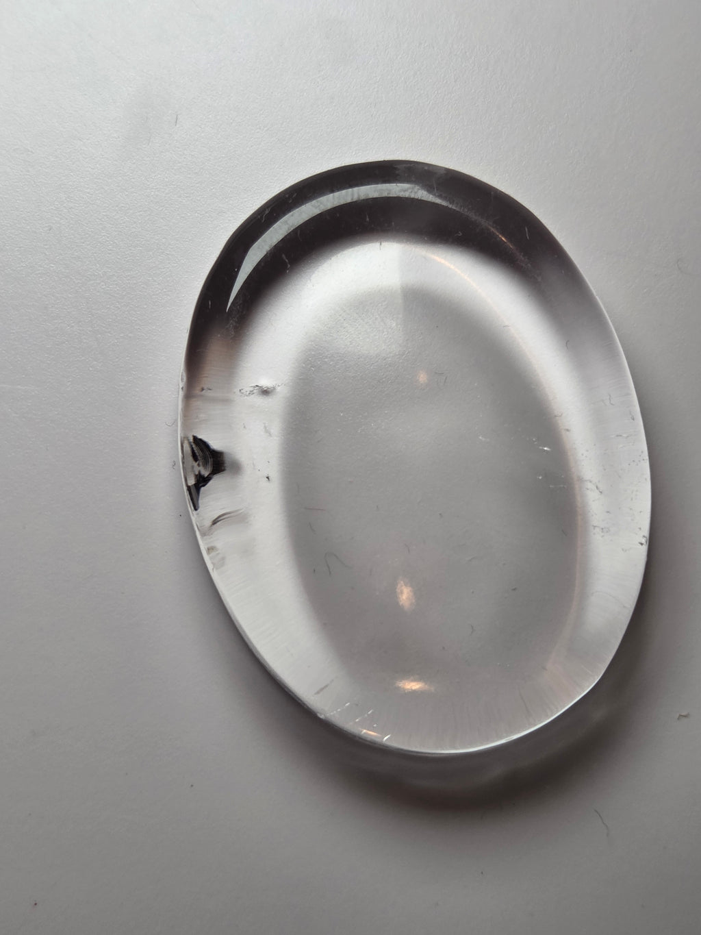 Grade A Clear quartz worry stone