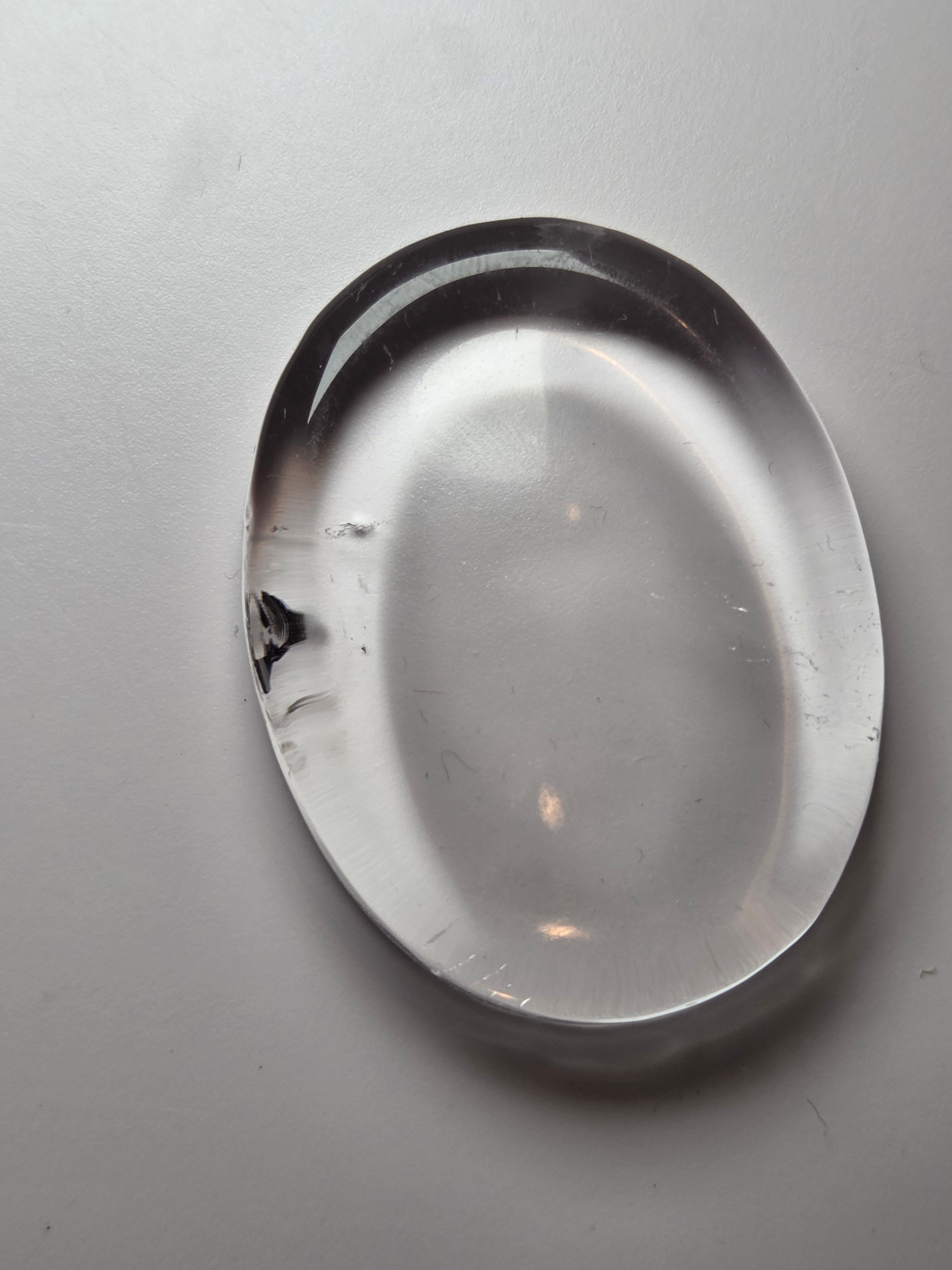 Grade A Clear quartz worry stone