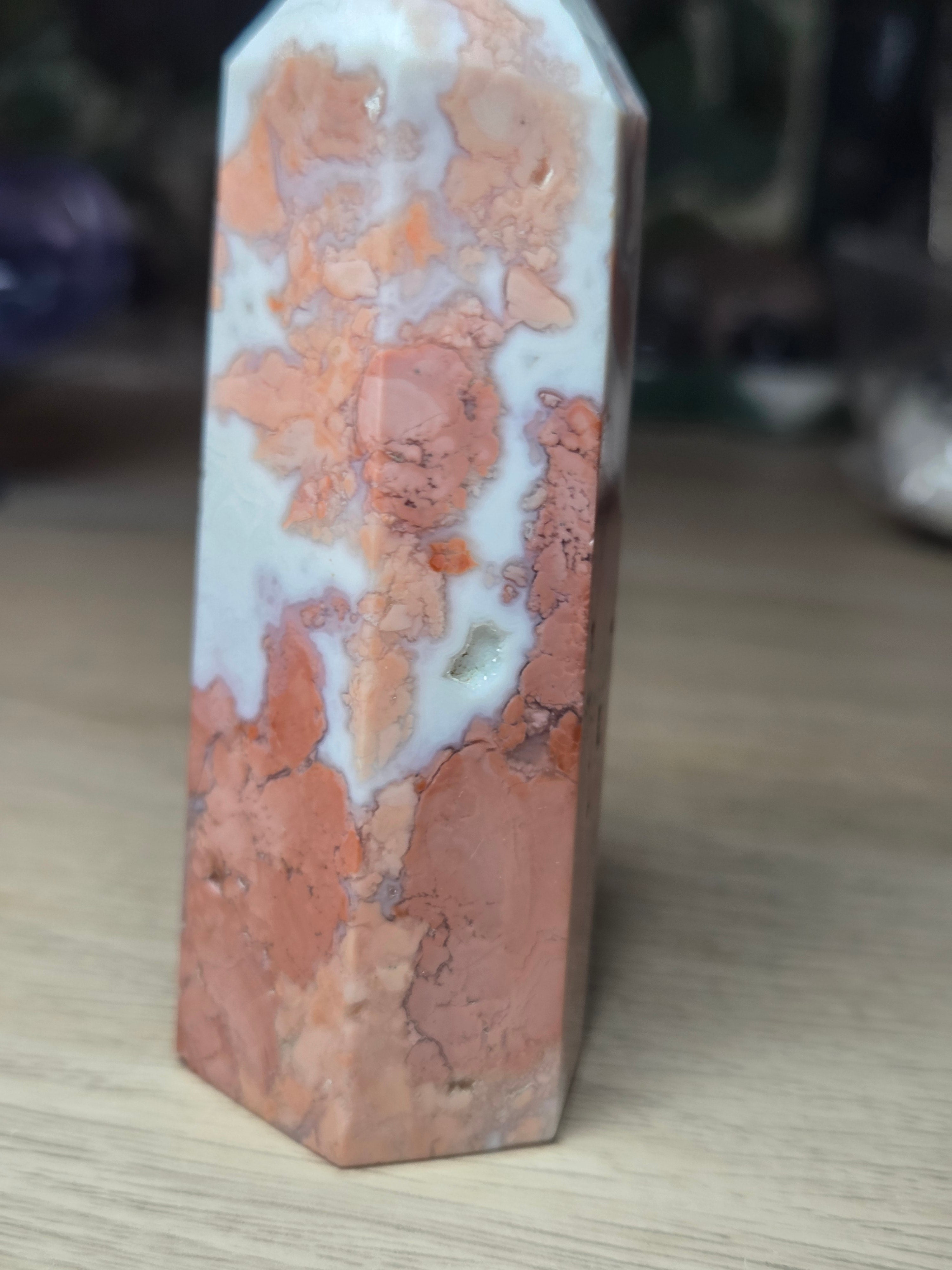 Pink cotton candy crystal tower