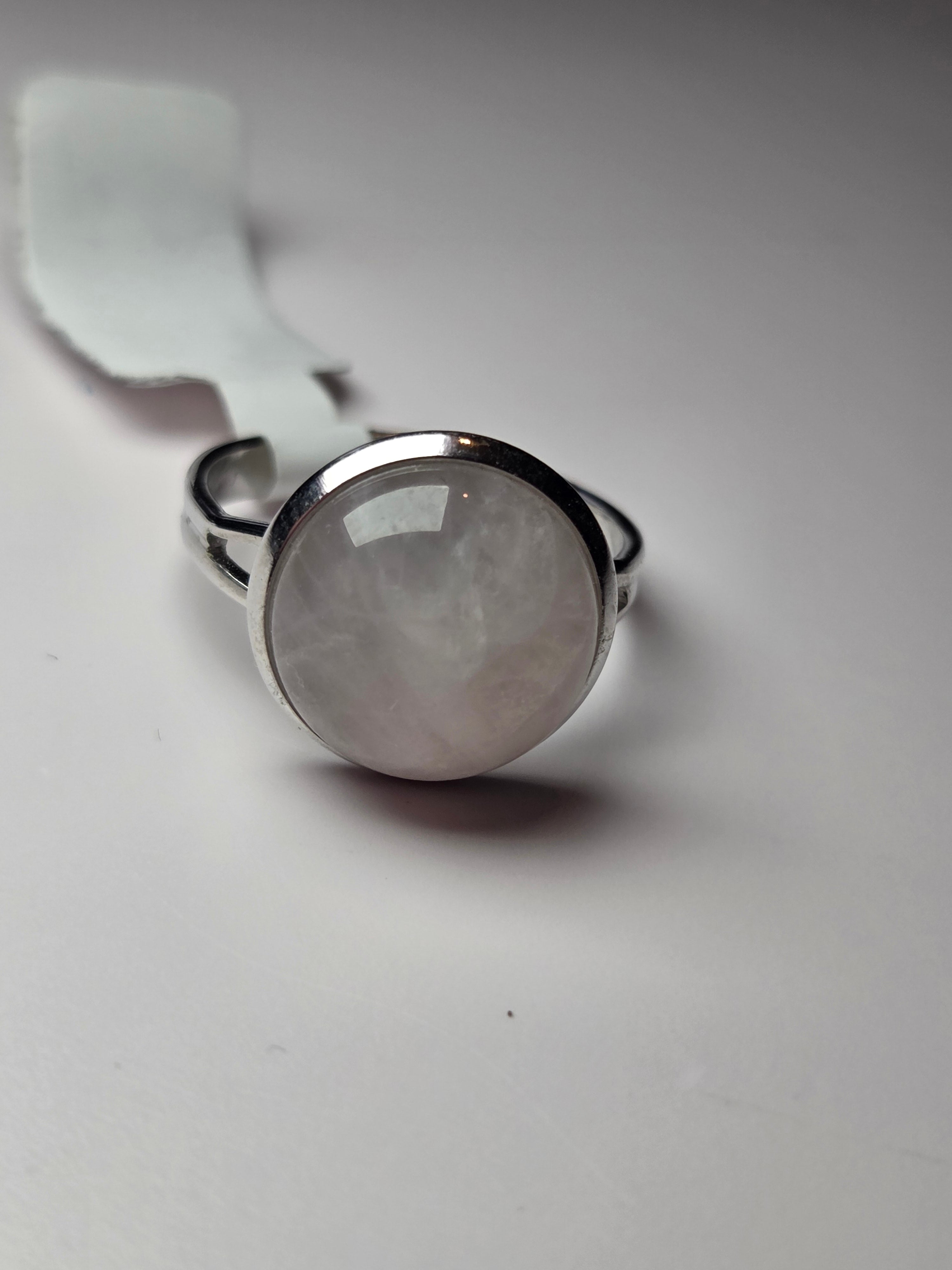 Handmade clear quartz crystal adjustable ring - Alloy