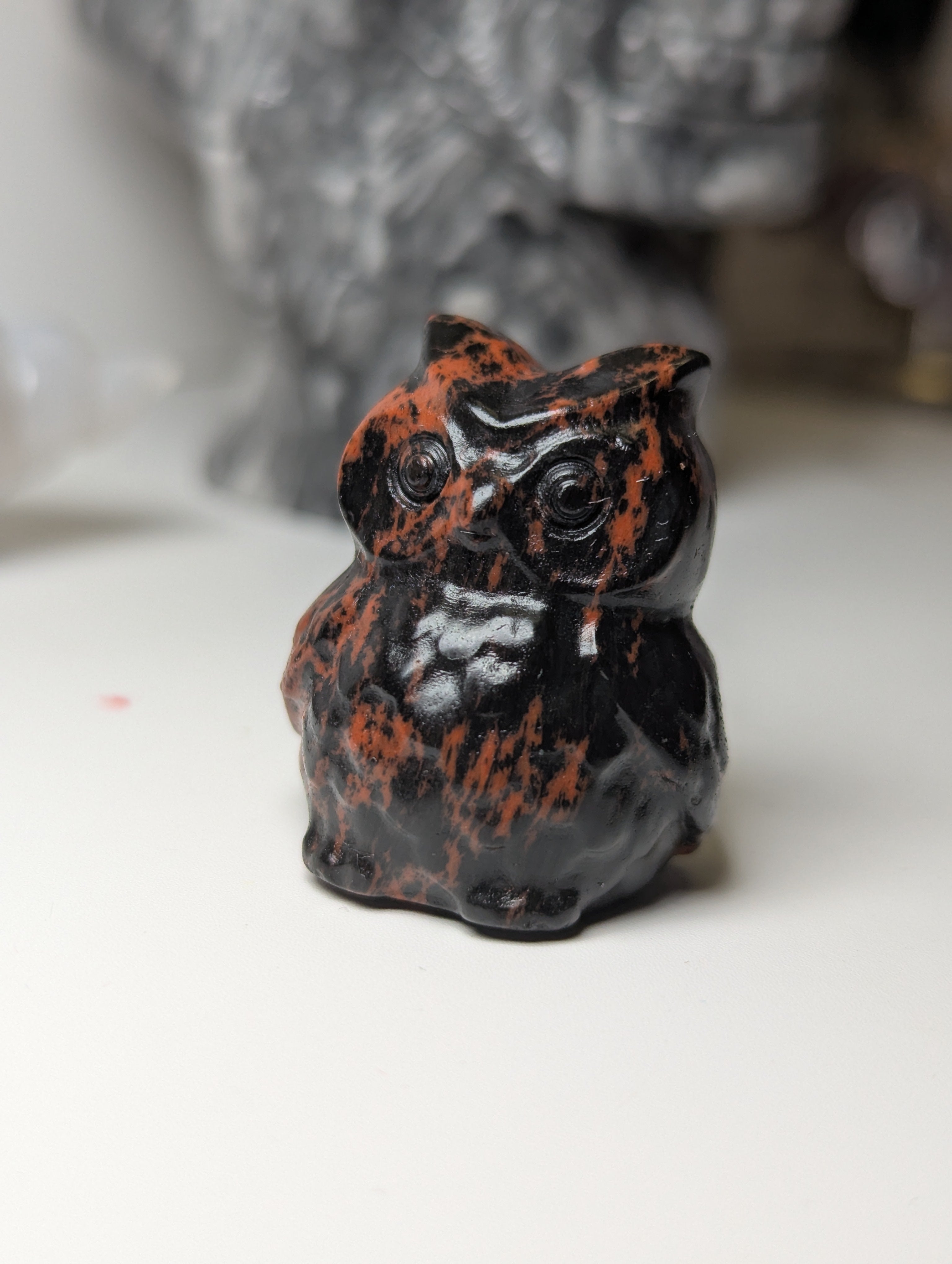 Crystal small owl carving