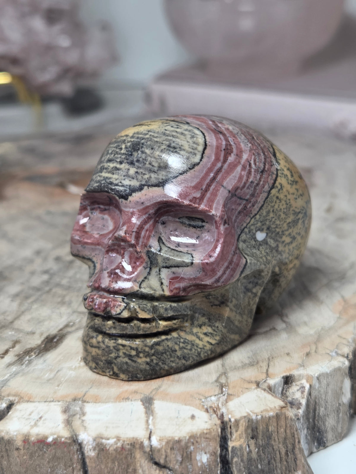 Beautiful picture jasper crystal skull