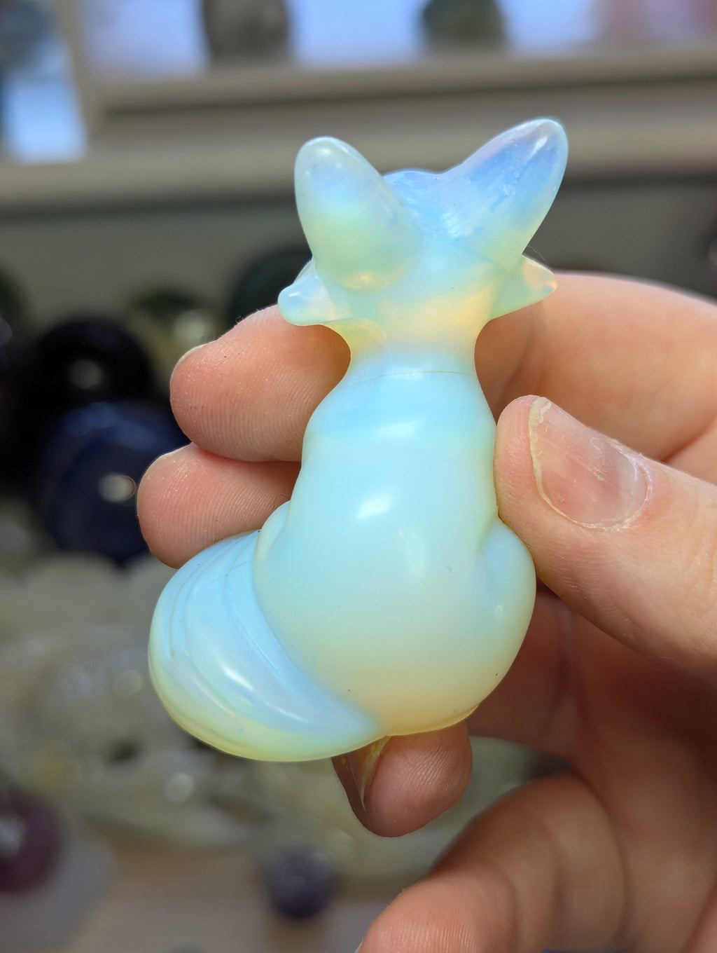 Crystal fox carvings